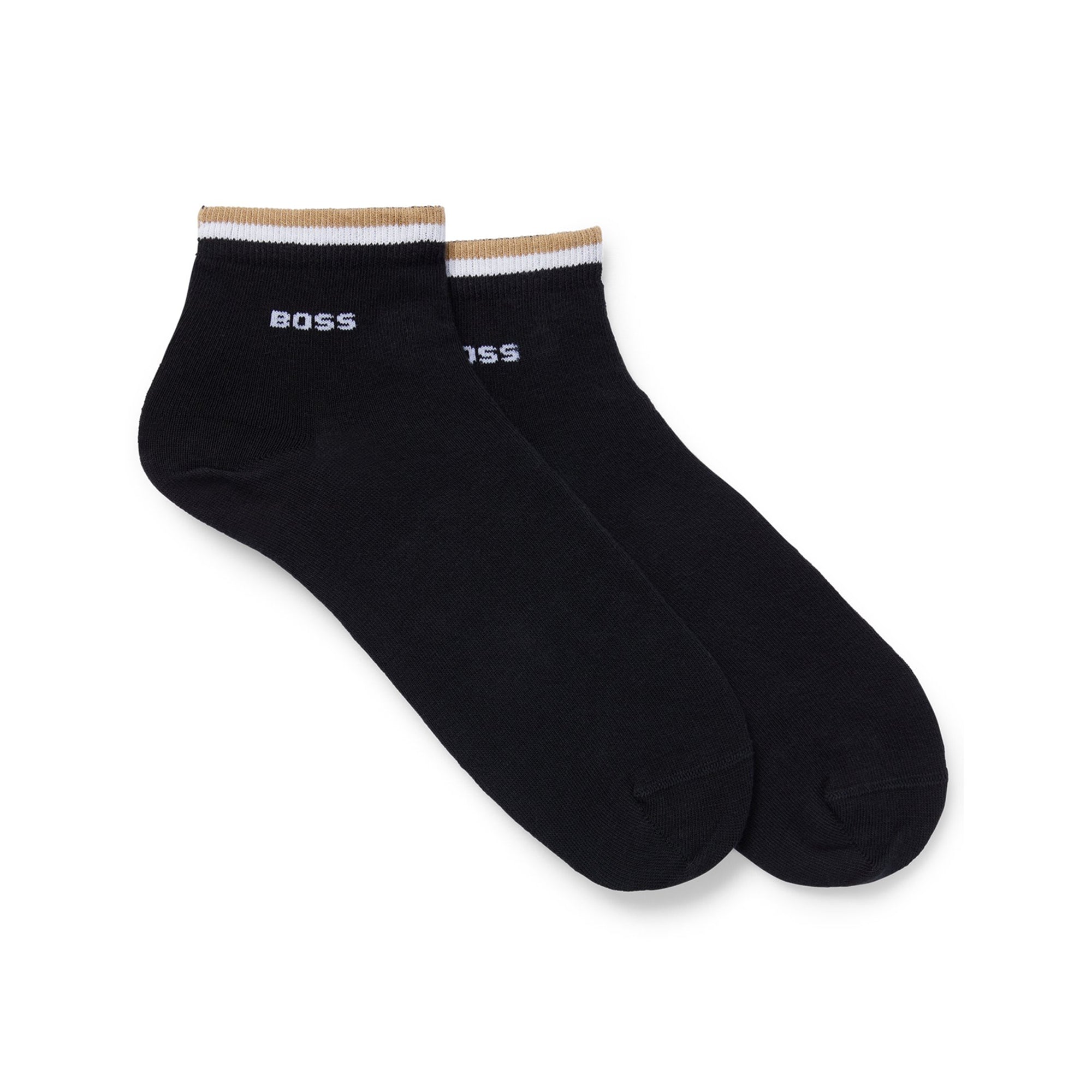 BOSS 2 Pair Signature Stripe Ankle Socks Black 001