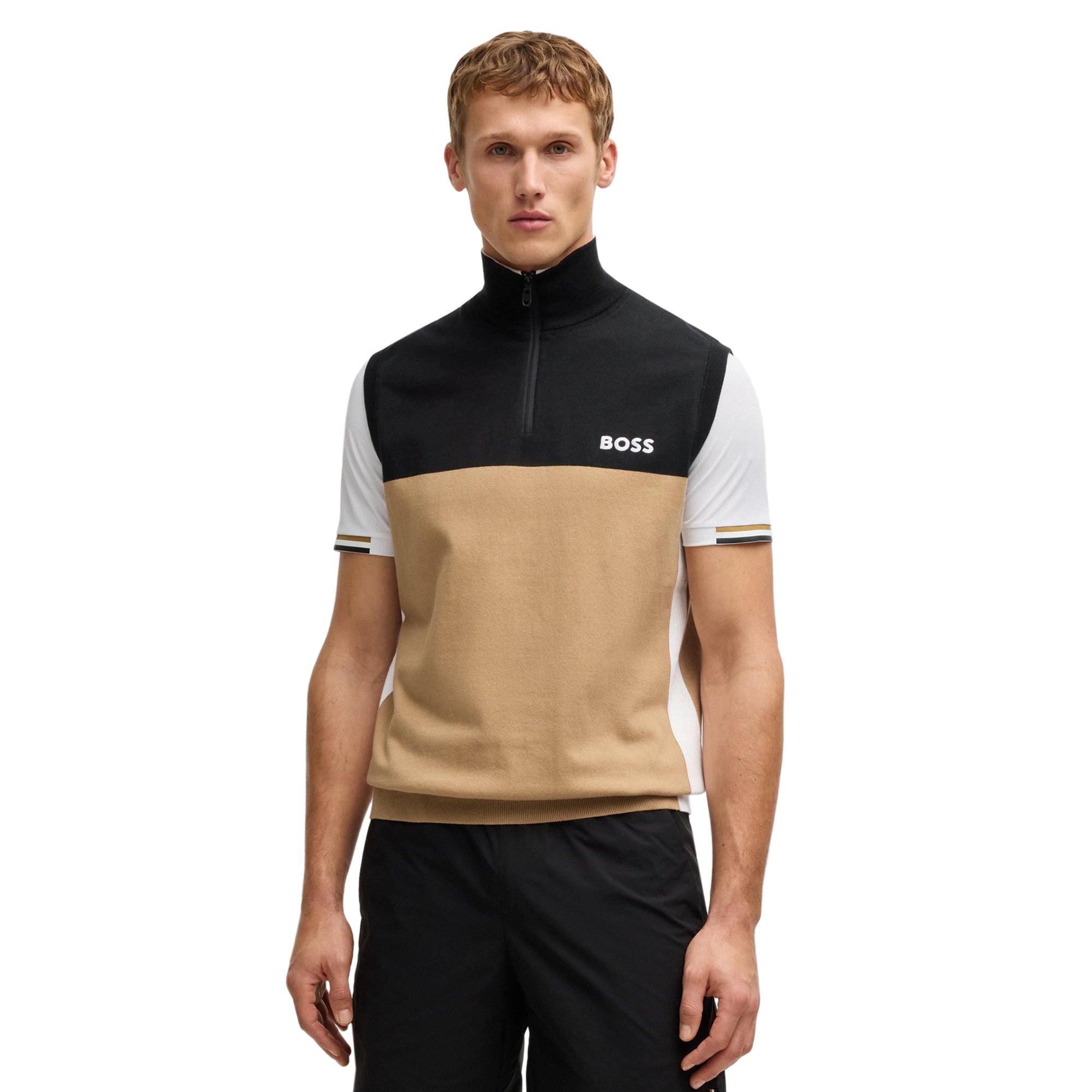 BOSS K_Golf Sweater Vest SP25 Black 001