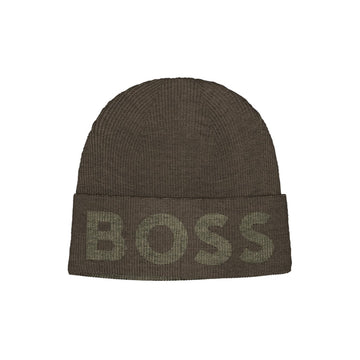 BOSS Lamico Knitted Beanie Hat Khaki 361