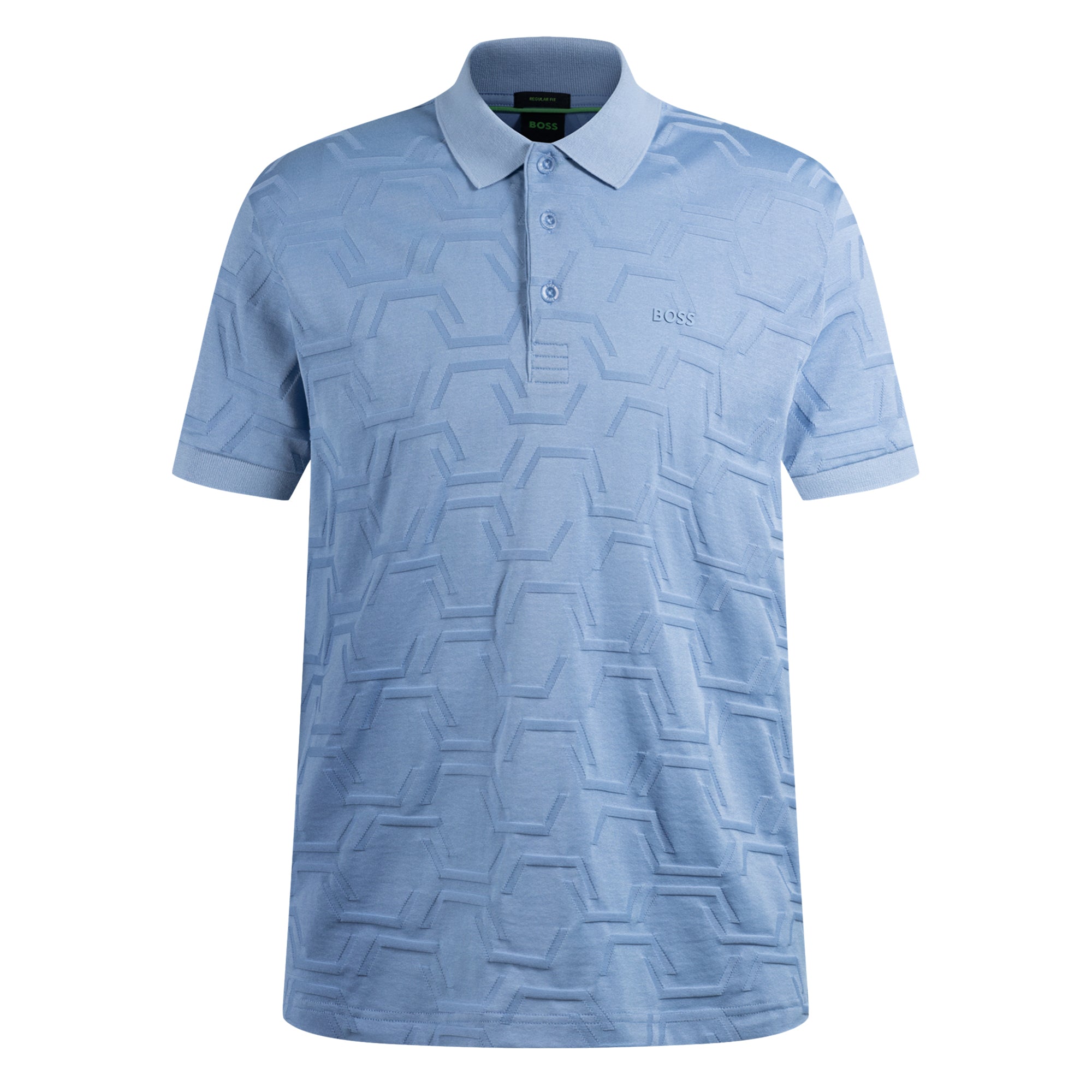 BOSS Paddy HexaQuilt Polo Shirt SP25 Forever Blue 498