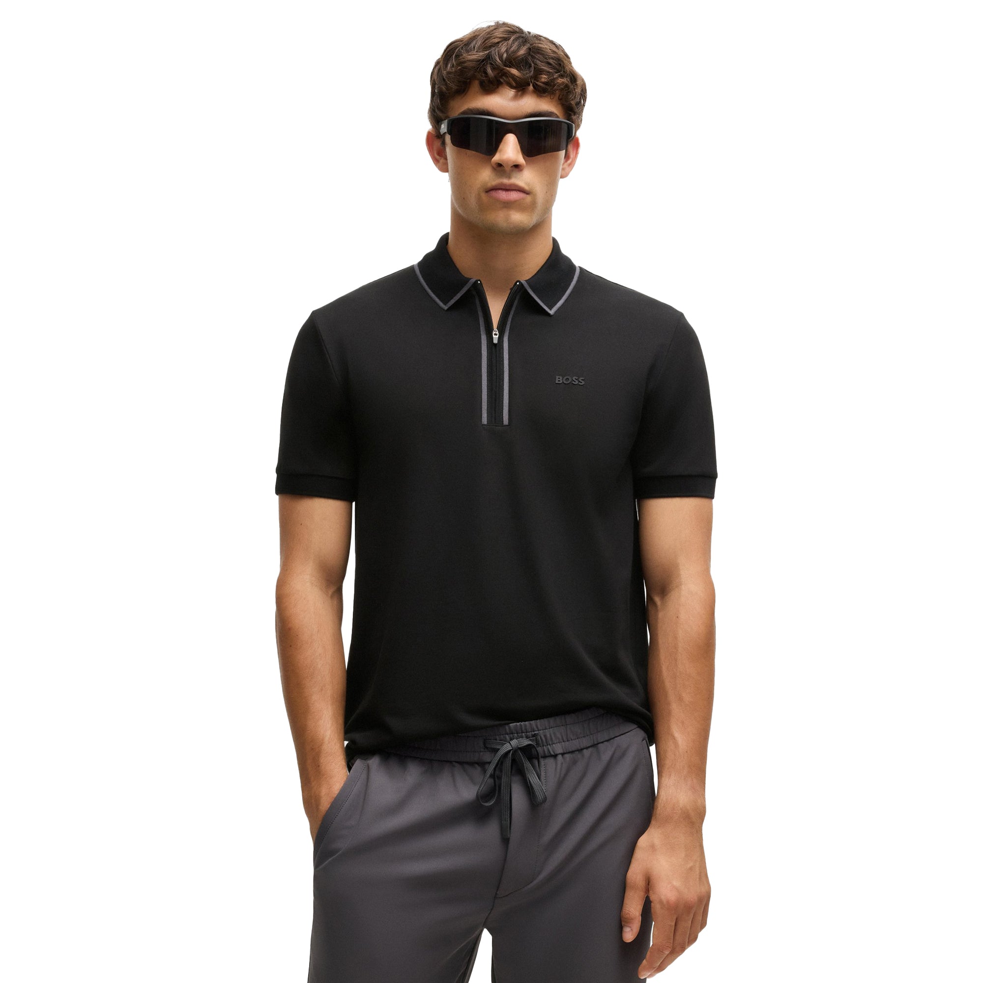 BOSS Philix Tape Polo Shirt SP25 Black 001