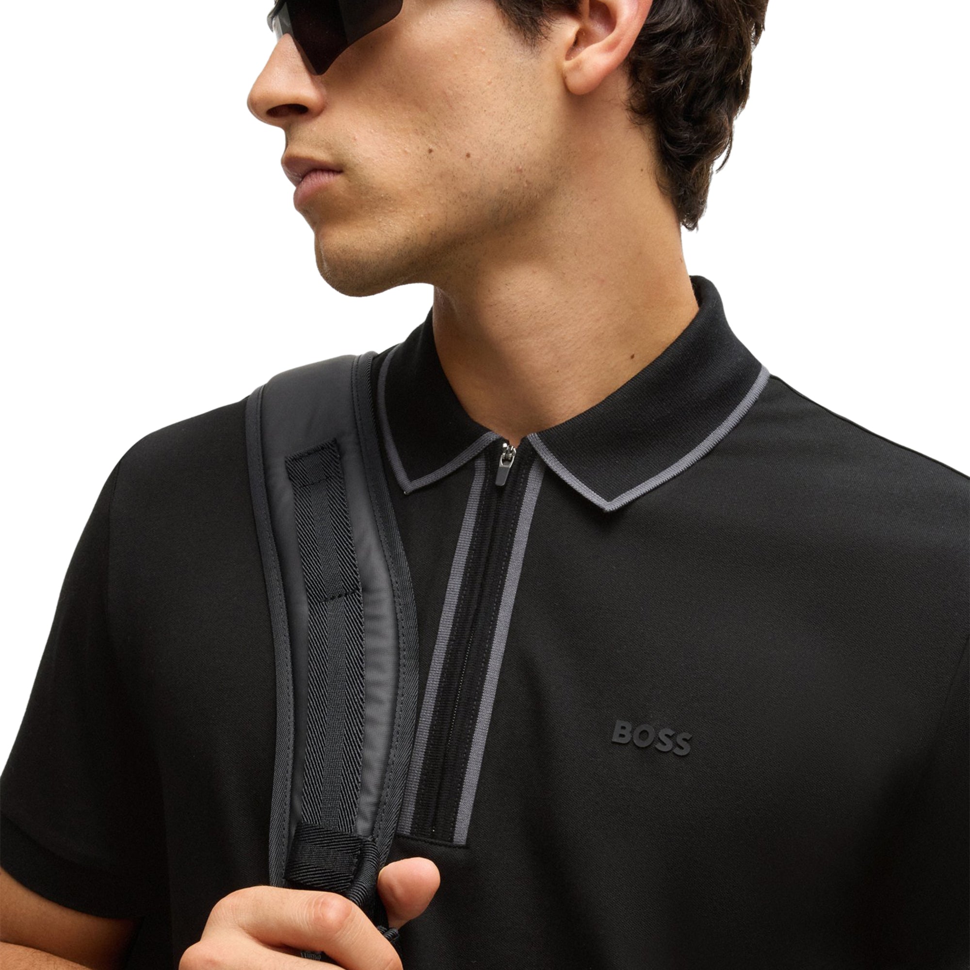 BOSS Philix Tape Polo Shirt SP25 Black 001