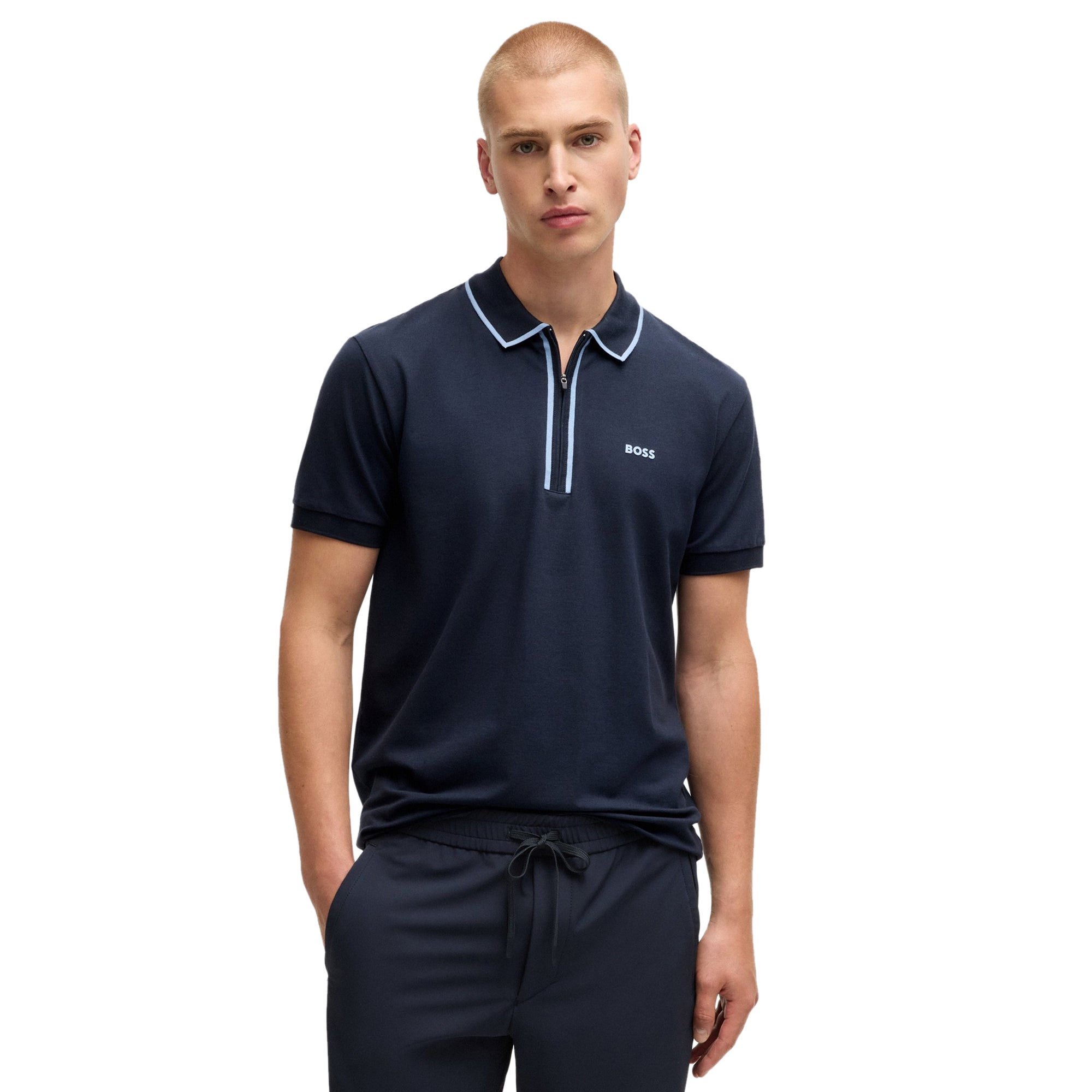 BOSS Philix Tape Polo Shirt SP25 Dark Navy 402