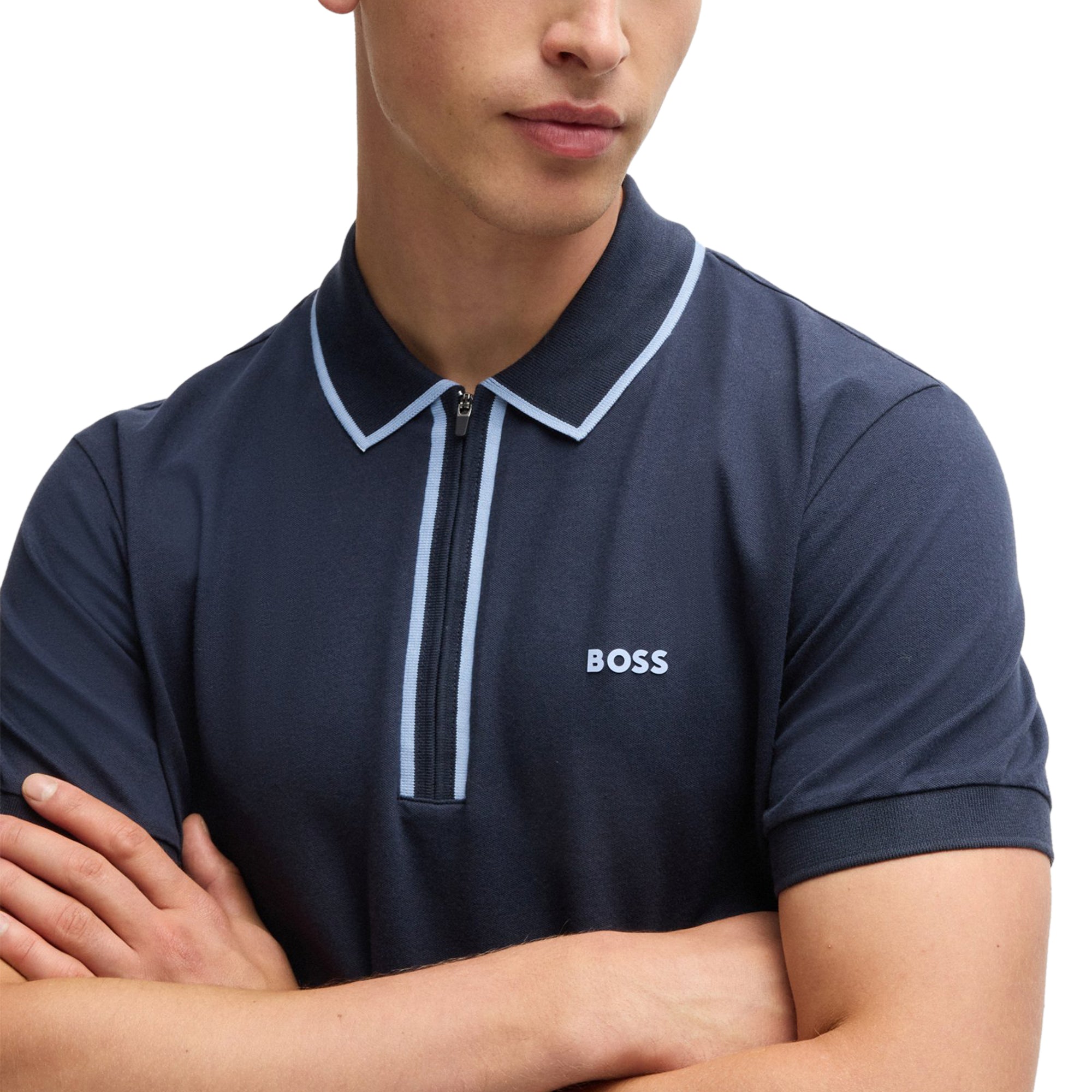 BOSS Philix Tape Polo Shirt SP25 Dark Navy 402