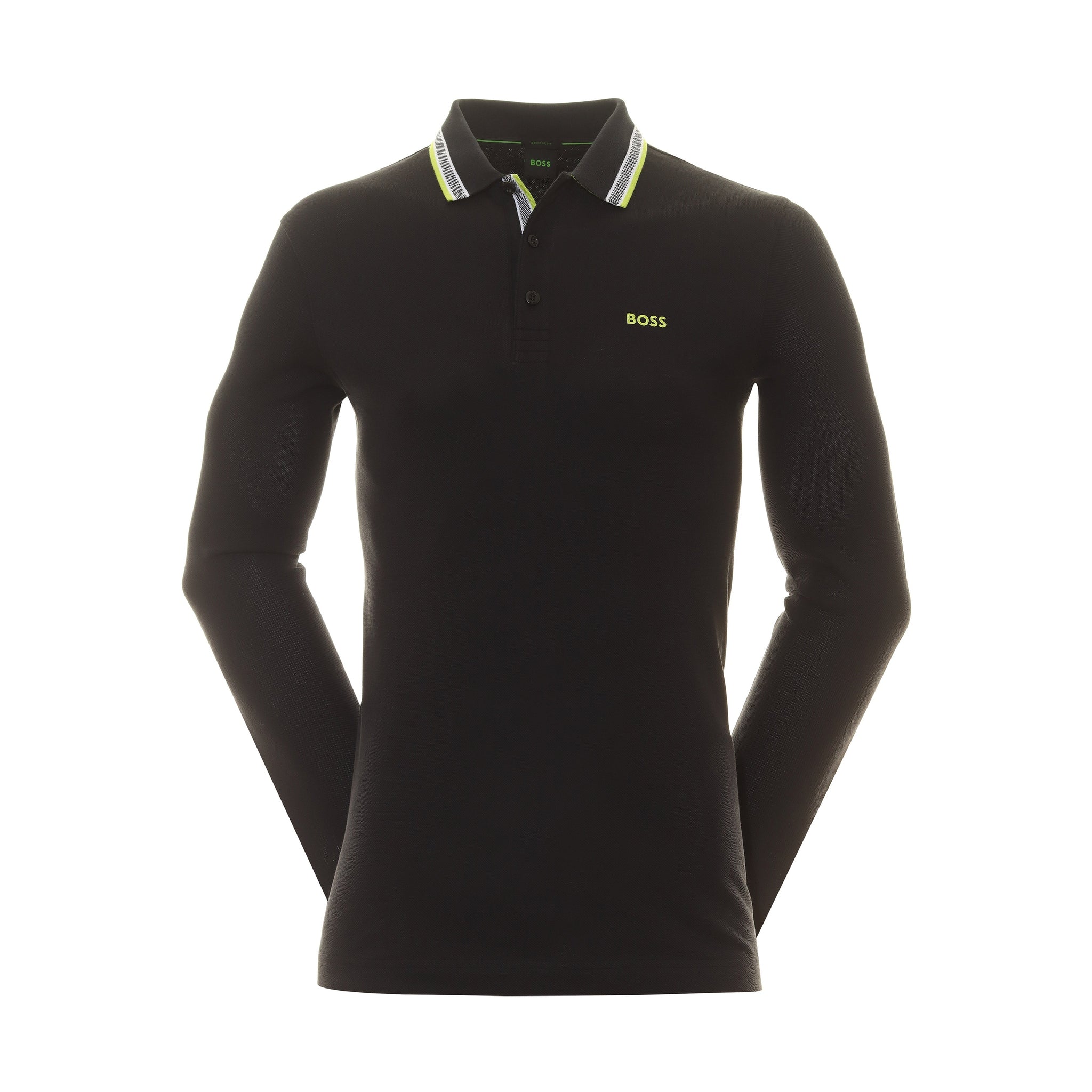 Black hugo boss long deals sleeve polo