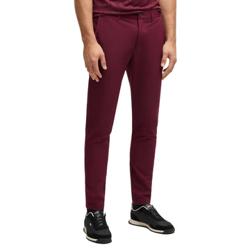 BOSS T_Commuter-Slim Golf Trousers SP25 Burgundy 614