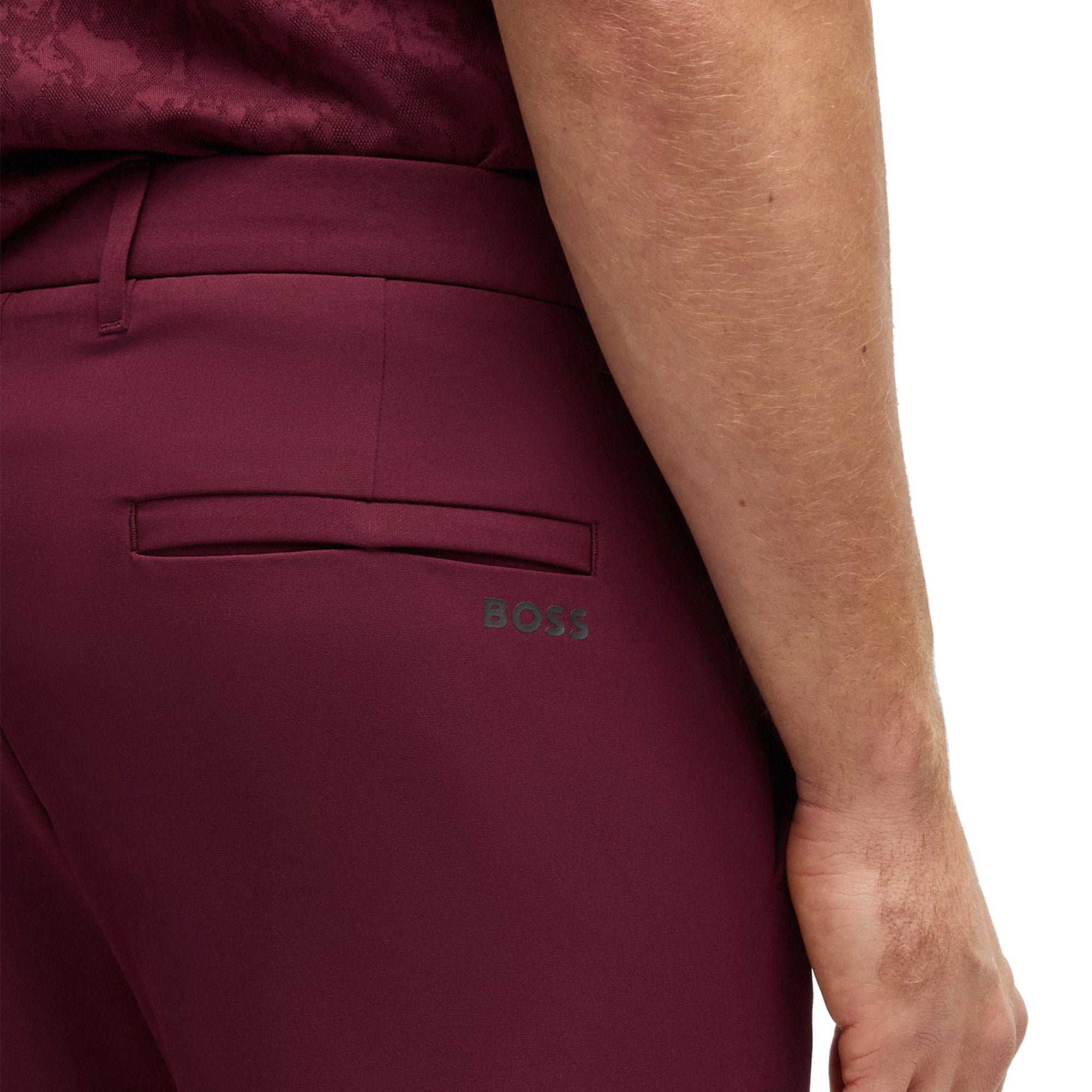 BOSS T_Commuter-Slim Golf Trousers SP25 Burgundy 614