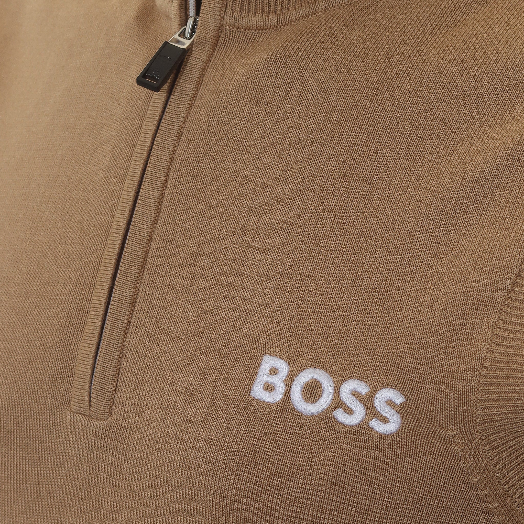 BOSS Zaxly Half Zip Sweater Vest FA23 50493791 Iconic Camel 260 ...