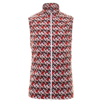 J.Lindeberg Golf Ash Light Print Packable Vest FW23 Micro Bridge Cherry G137