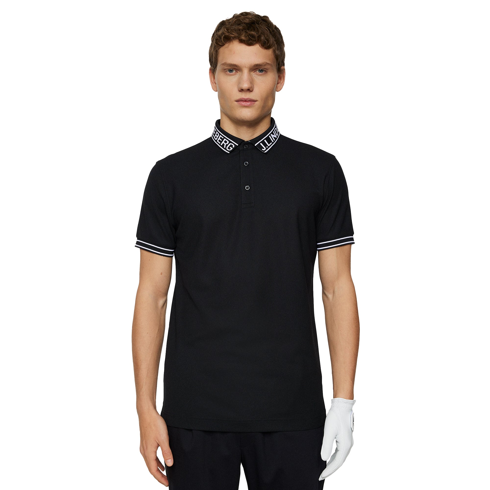 J.Lindeberg Golf Austin Polo Shirt SS25 Black 9999