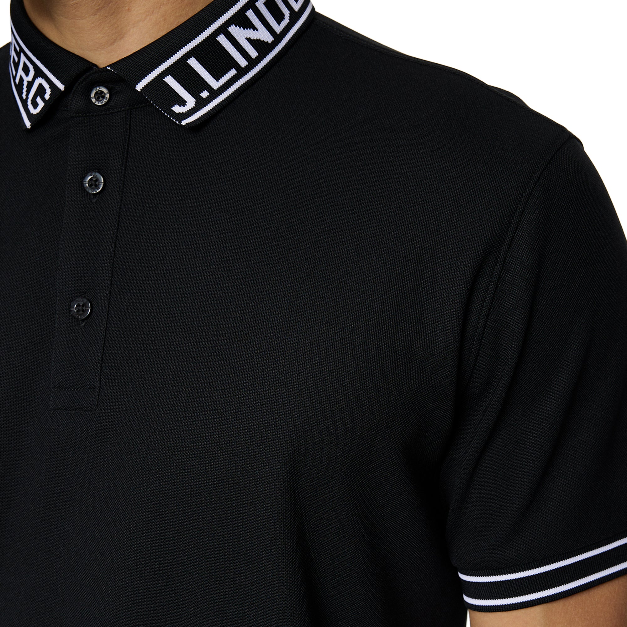 J.Lindeberg Golf Austin Polo Shirt SS25 Black 9999