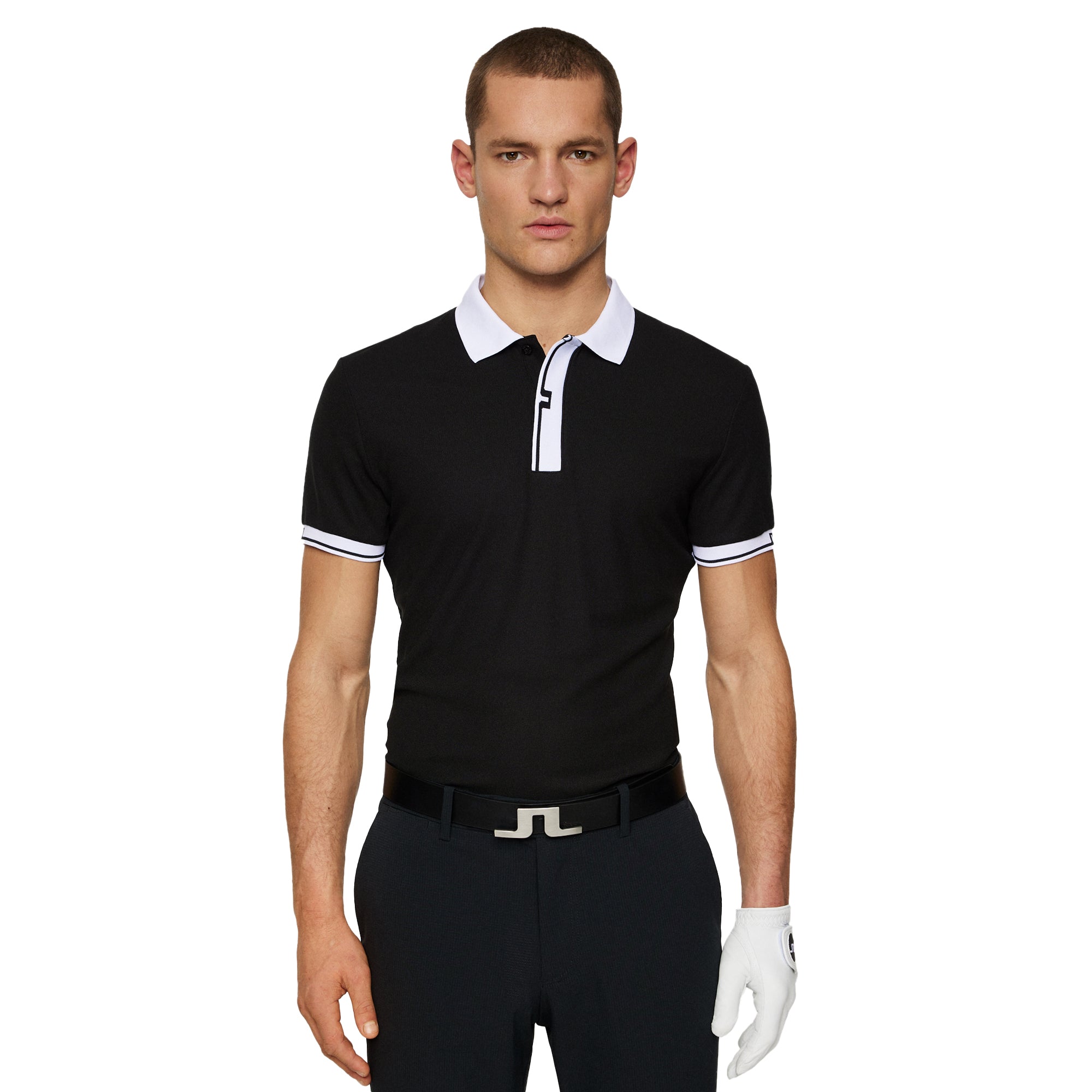 J.Lindeberg Golf Bay Polo Shirt SS25 Black 9999