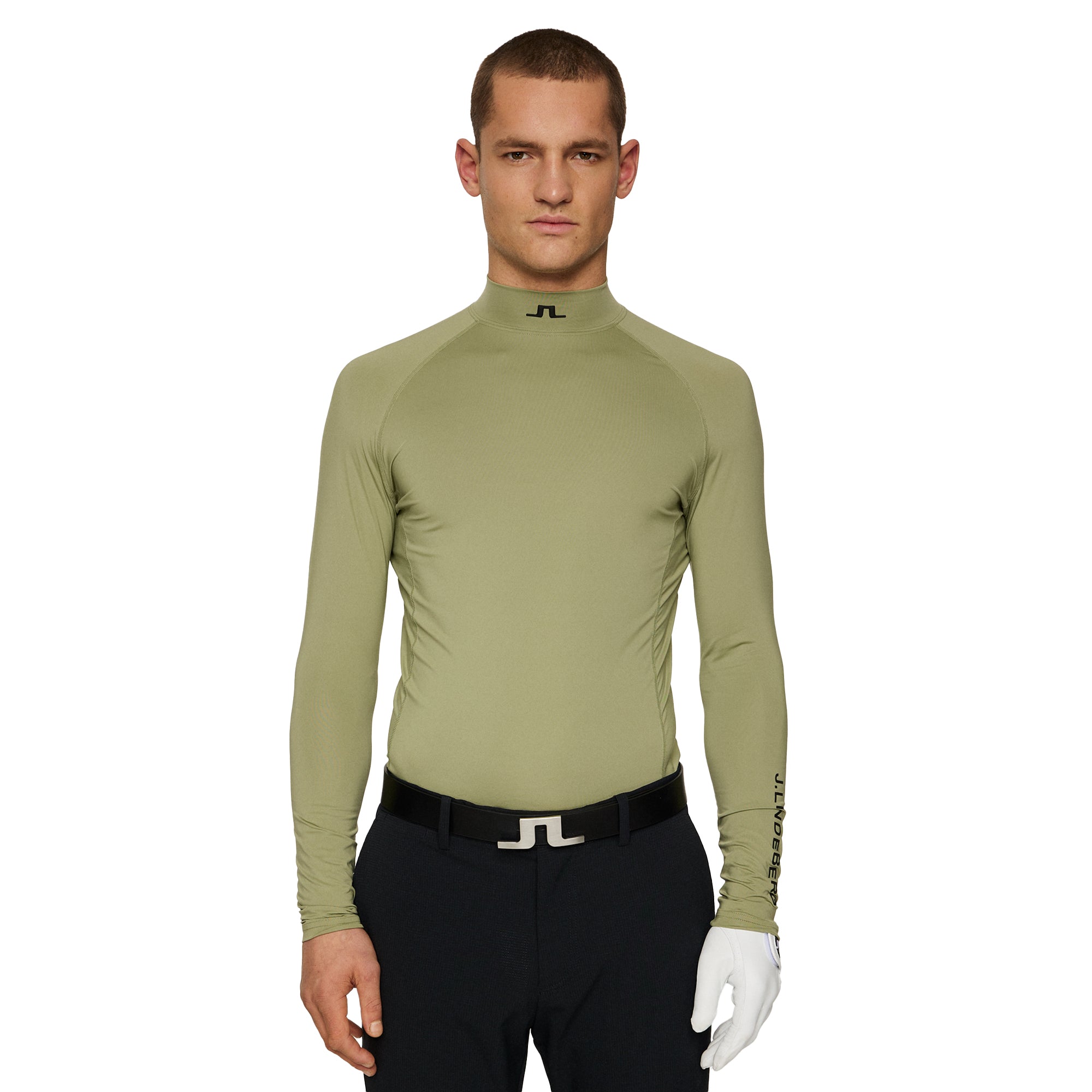 J.Lindeberg Golf Ello Compression Baselayer SS25 Oil Green M311