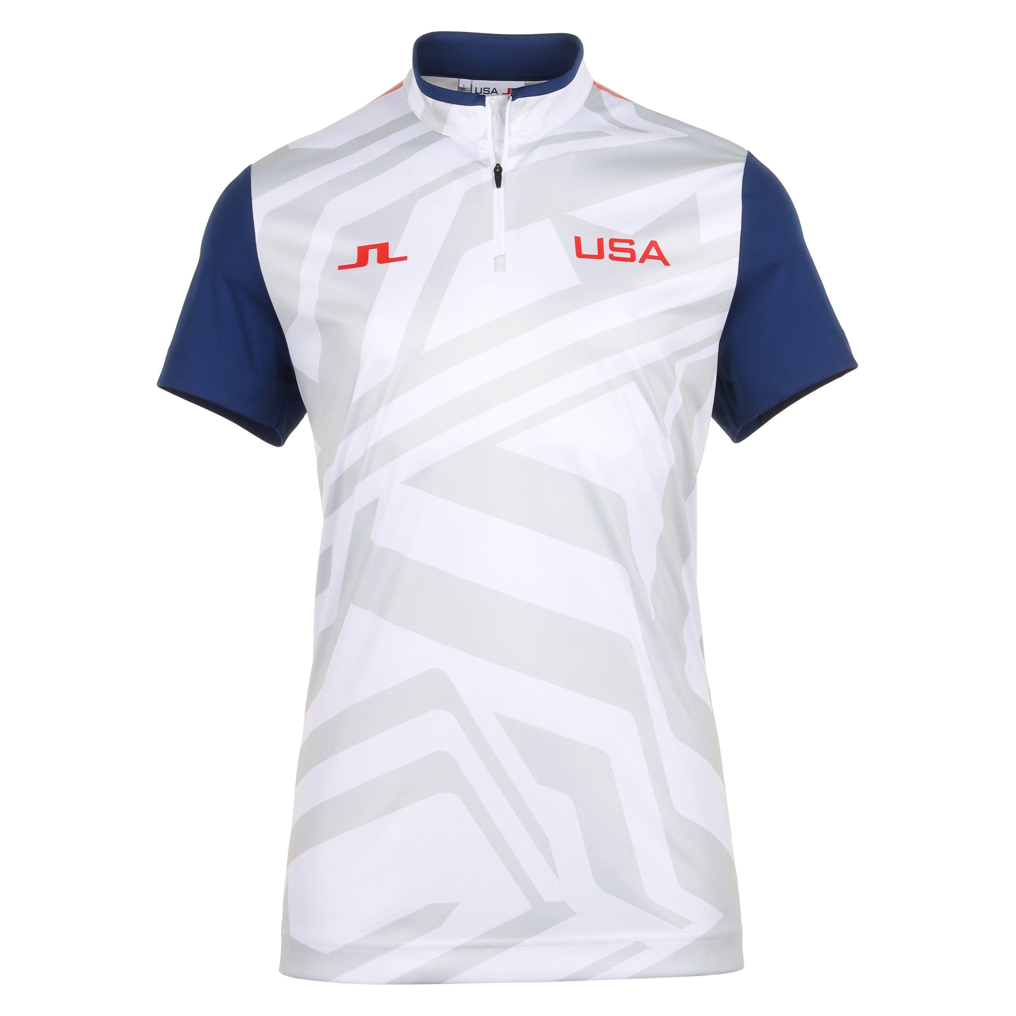 J.Lindeberg Golf x USA Fabien Mock Neck Olympic Polo Shirt