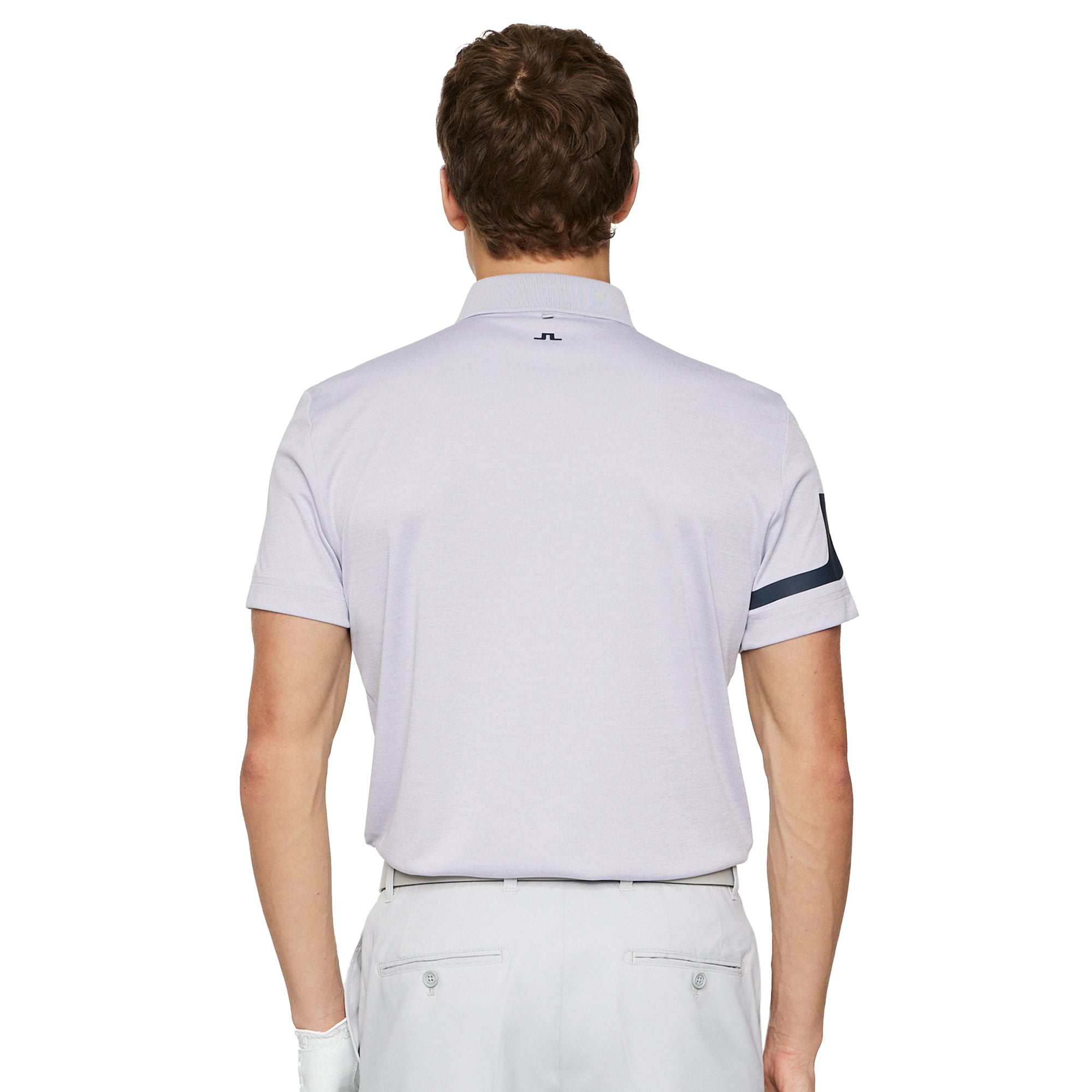 J.Lindeberg Golf Heath Polo Shirt SS25 Light Grey Melange U199