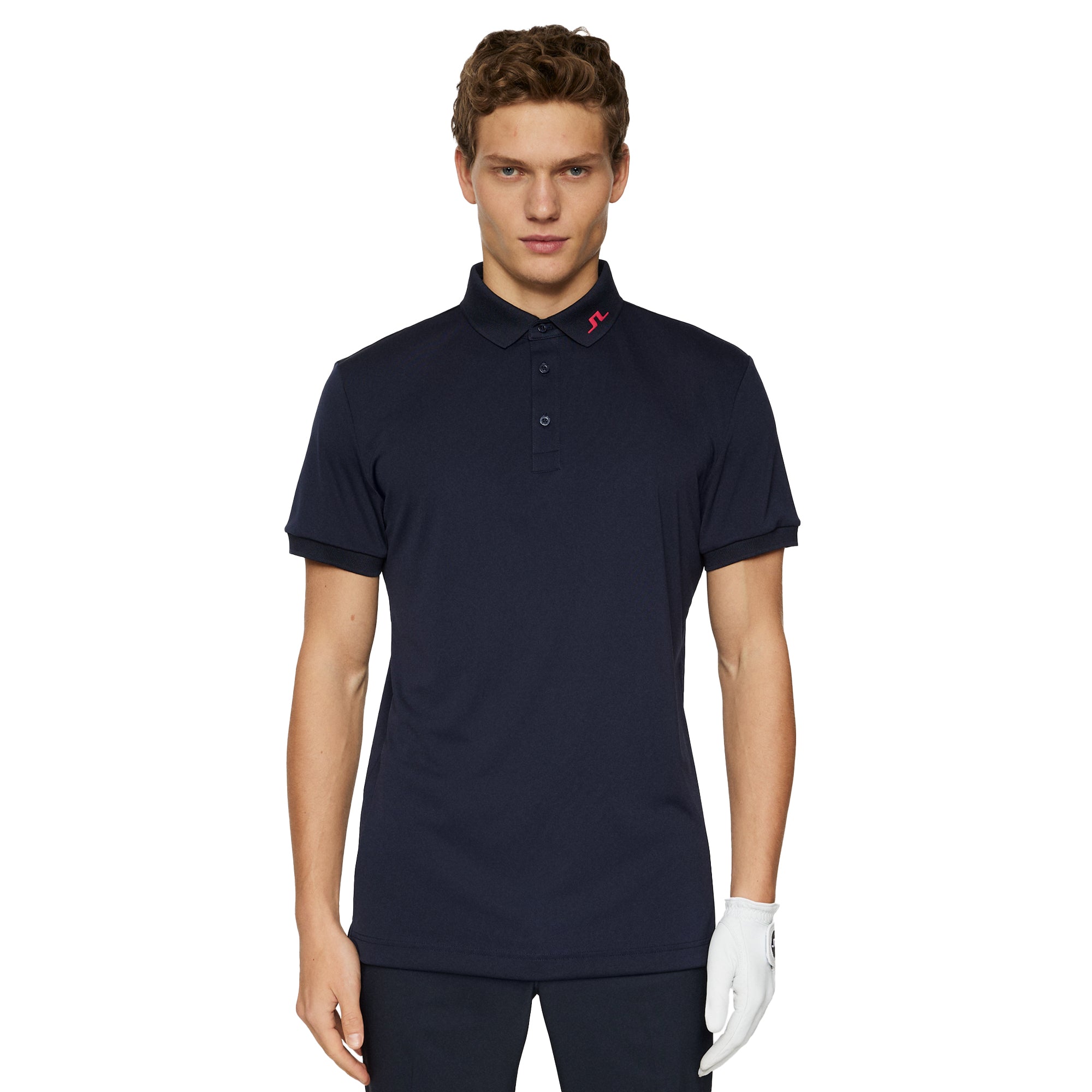 J.Lindeberg Golf KV Print Polo Shirt SS25 Tour Geo Navy O541