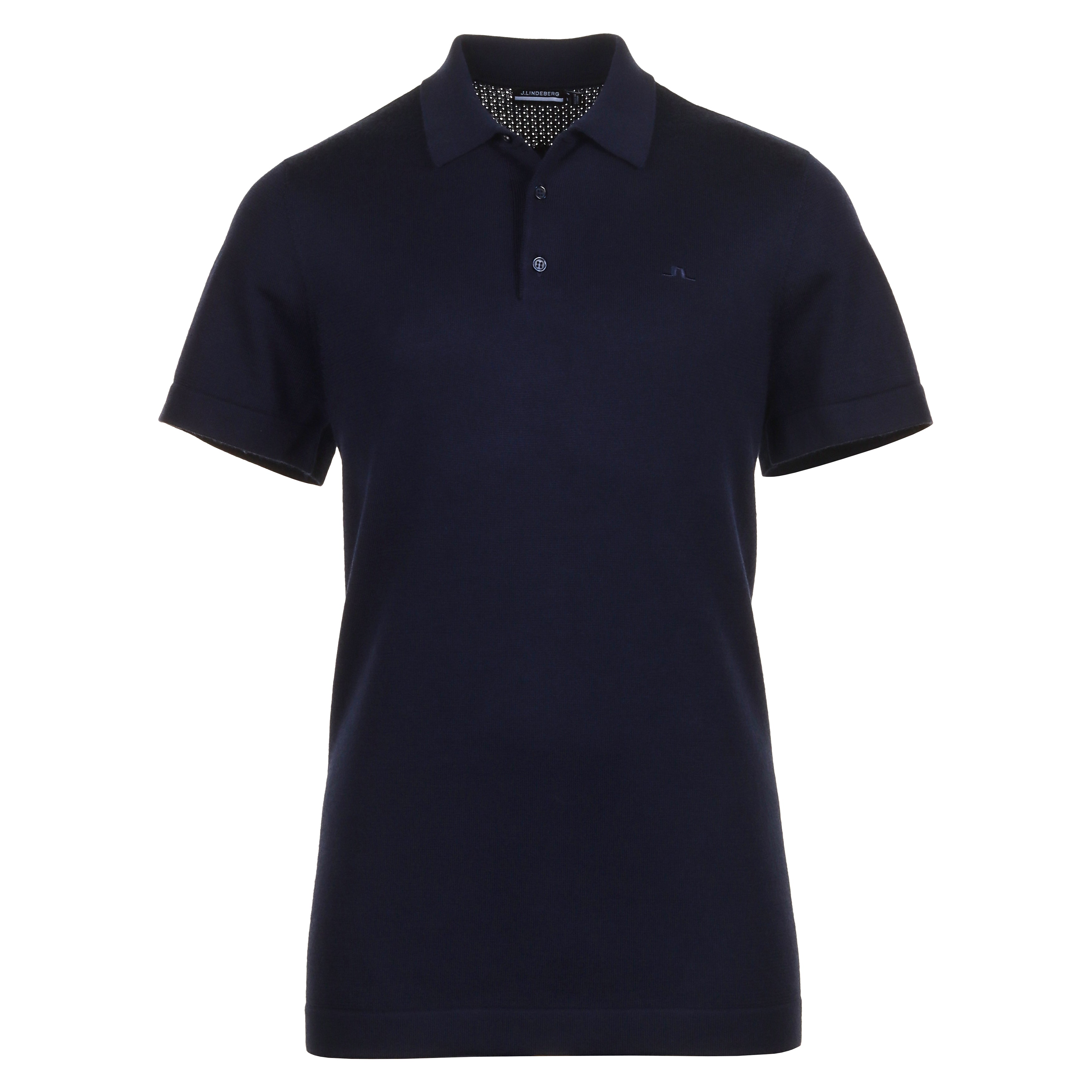 J.Lindeberg Golf Lear Knitted Polo Shirt GMKW09635 JL Navy 6855 ...