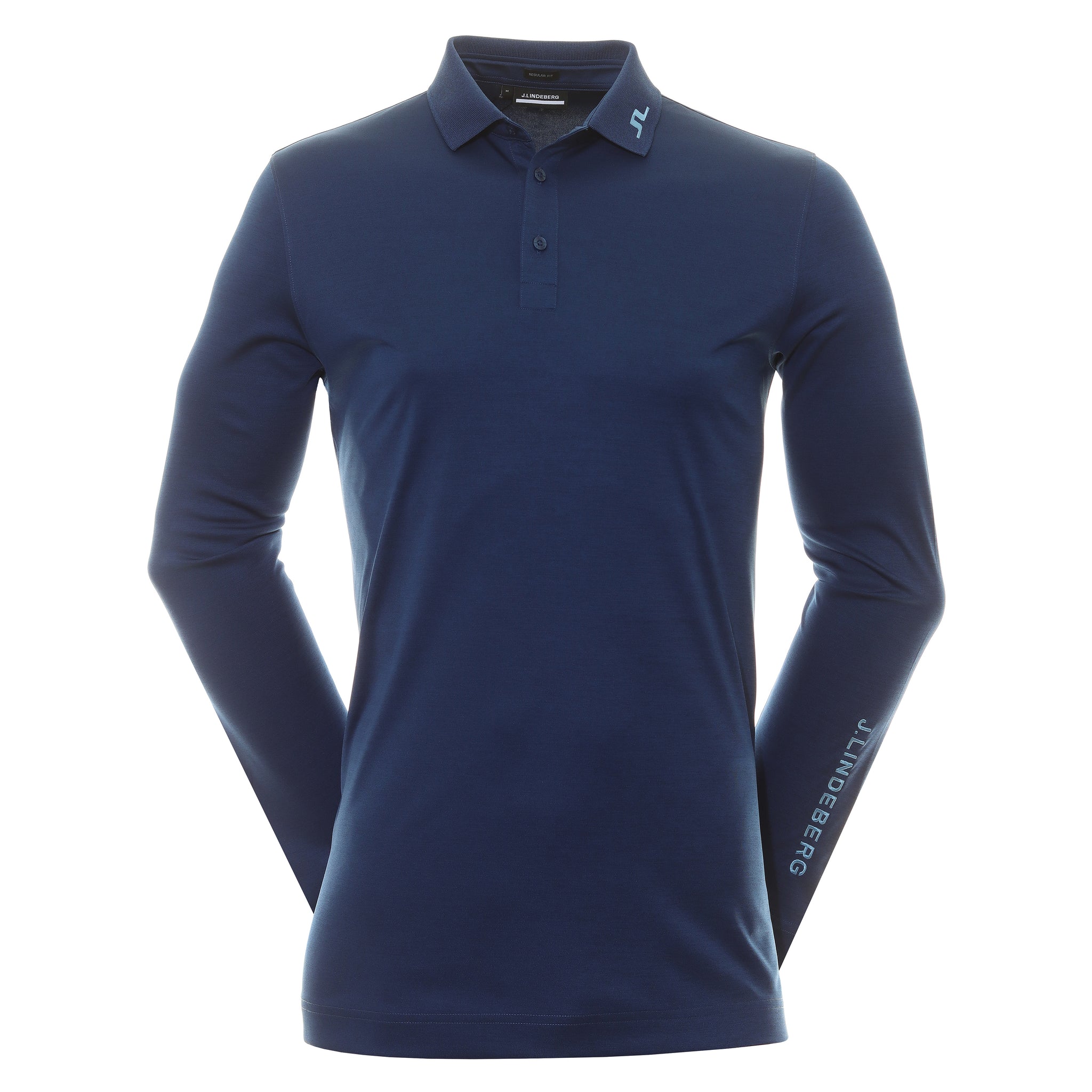 J.Lindeberg Golf Tour Tech Long Sleeve Polo Shirt GMJT08572 Estate Blue ...