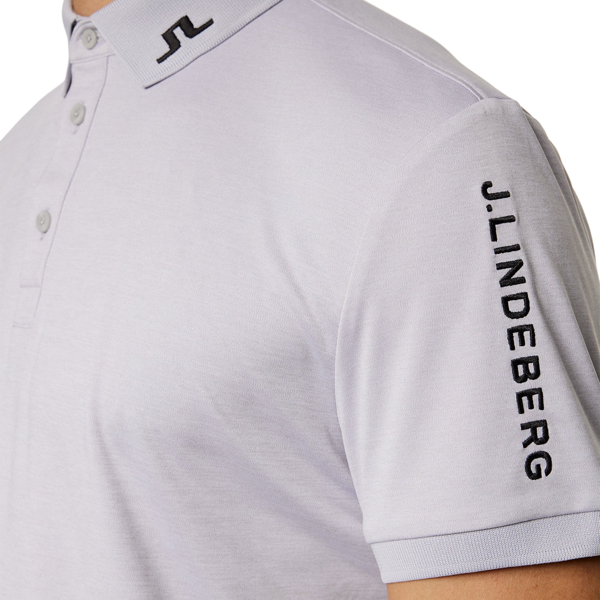 J.Lindeberg Golf Tour Tech Polo Shirt SS25 Light Grey Melange U199