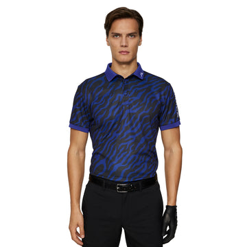 J.Lindeberg Golf Tour Tech Print Polo Shirt SS25 Tour Tiger Clematis O540