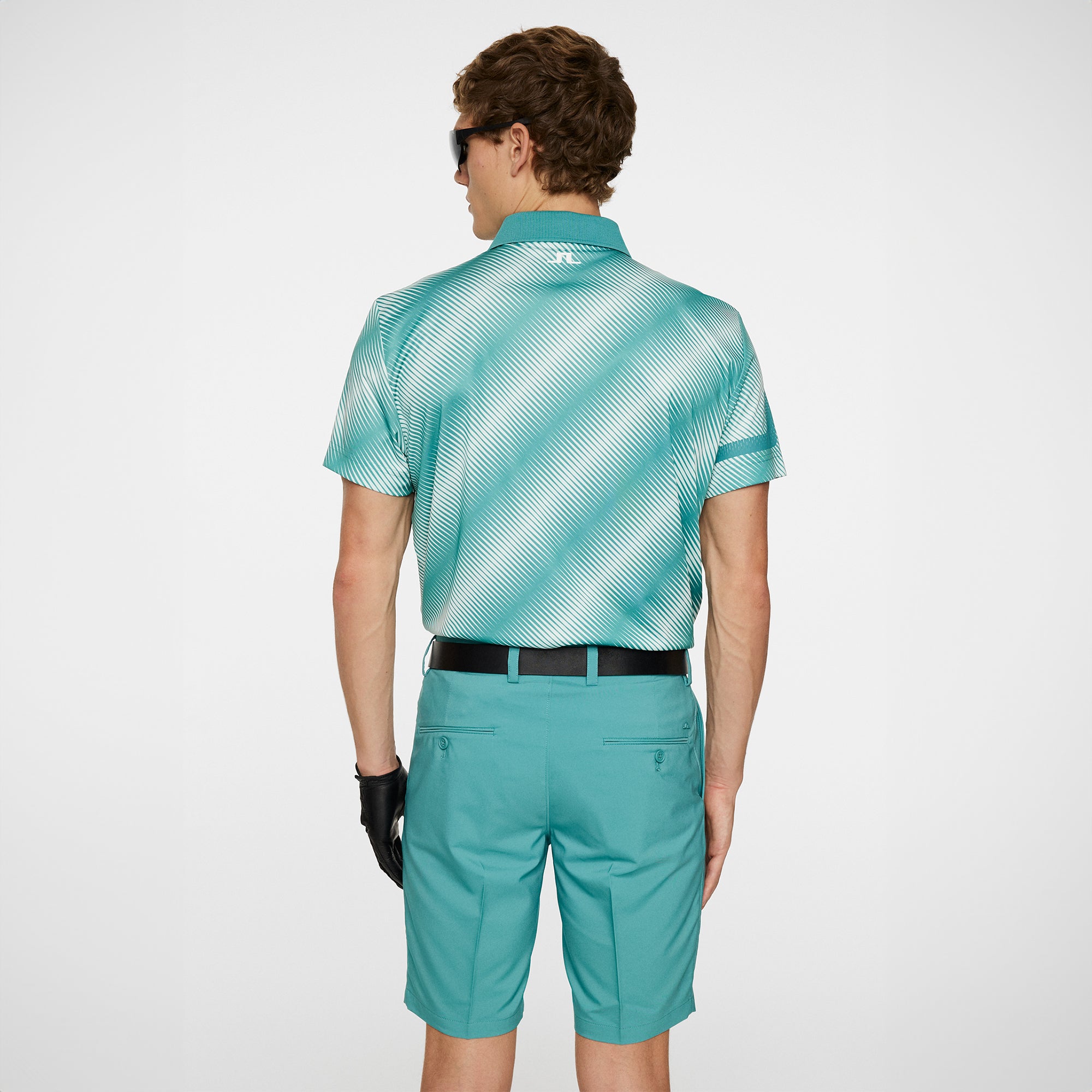 J.Lindeberg Golf Heath Print Polo Shirt PS25 Comb Teal M533