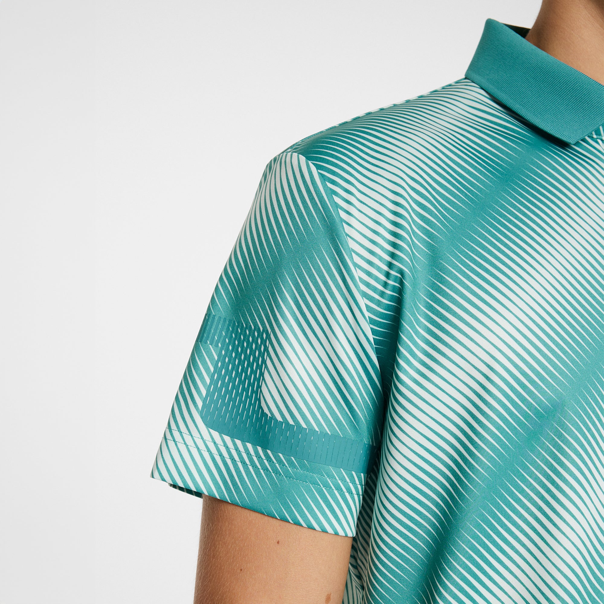 J.Lindeberg Golf Heath Print Polo Shirt PS25 Comb Teal M533