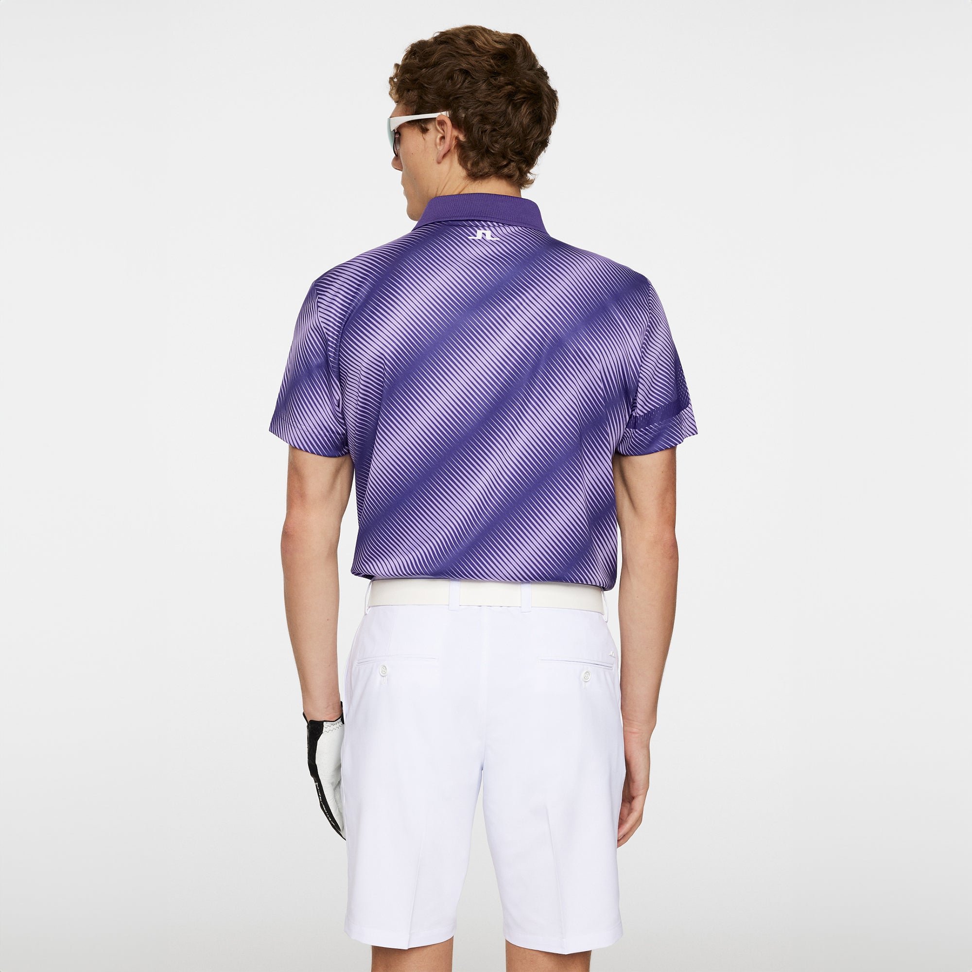 J.Lindeberg Golf Heath Print Polo Shirt PS25 Comb Deep Wisteria Q290