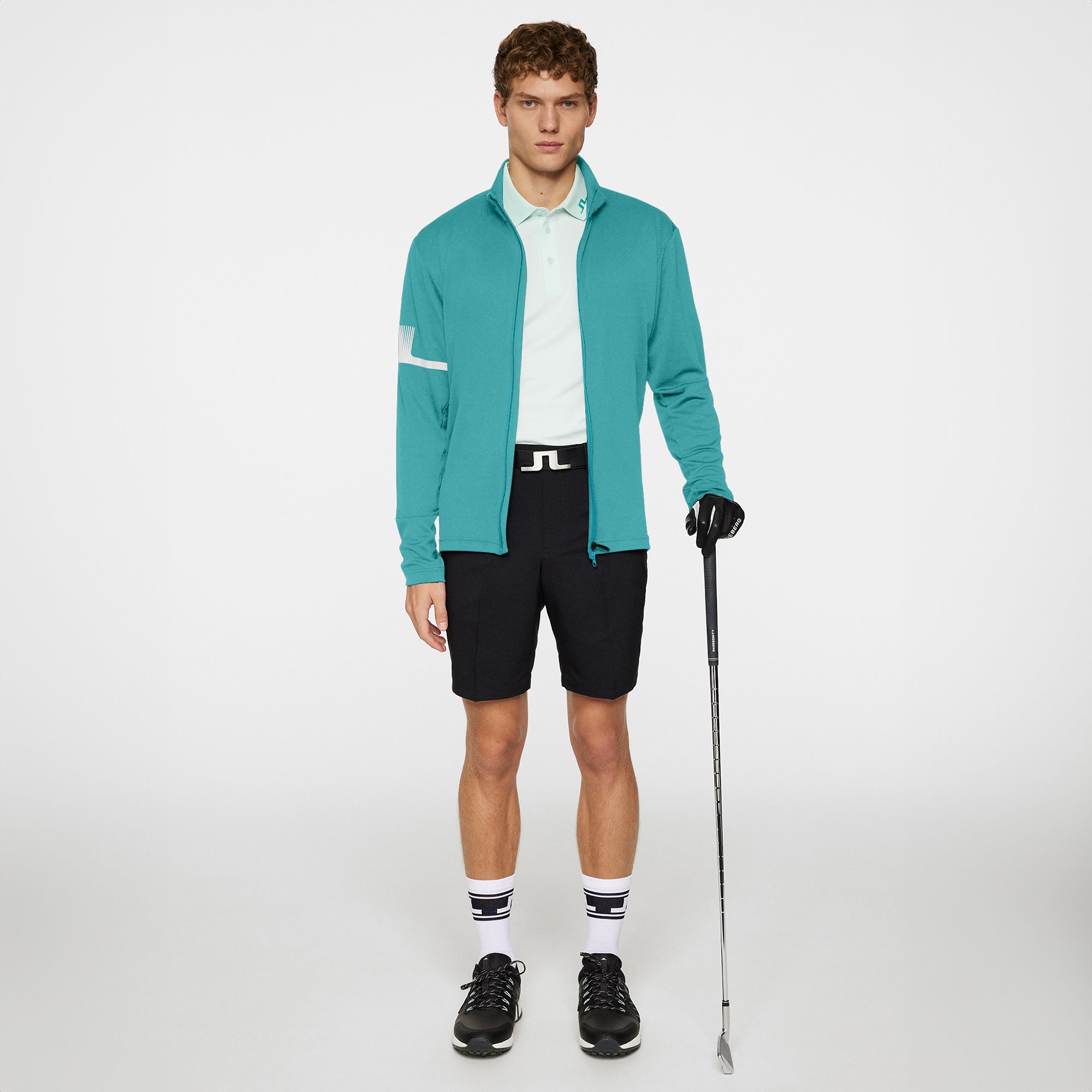 J.Lindeberg Golf Heath Zip Mid Layer PS25 Teal O257