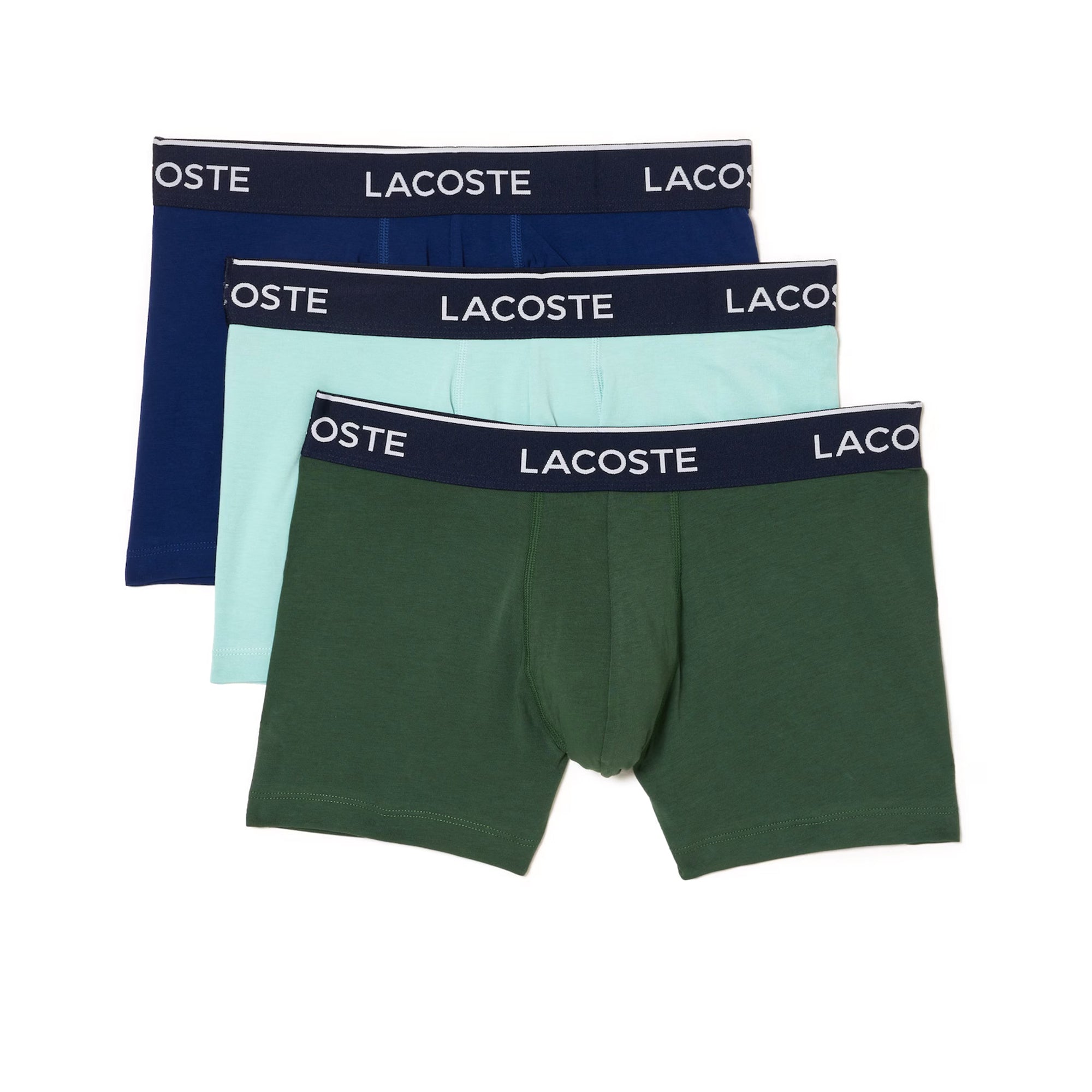 Lacoste Cotton Stretch Trunk 3-Pack 5H3389 Sequoia Methylene Pastill ...