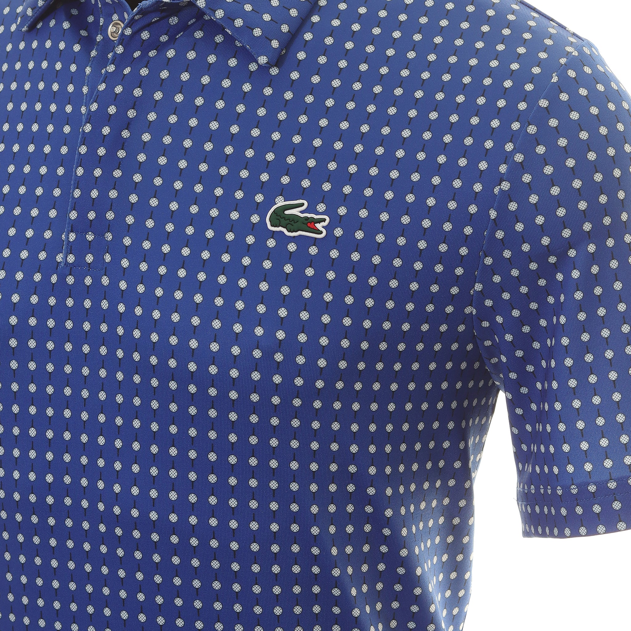 Lacoste Golf All Over Printed Polo Shirt DH5175 Blue White 9HA ...