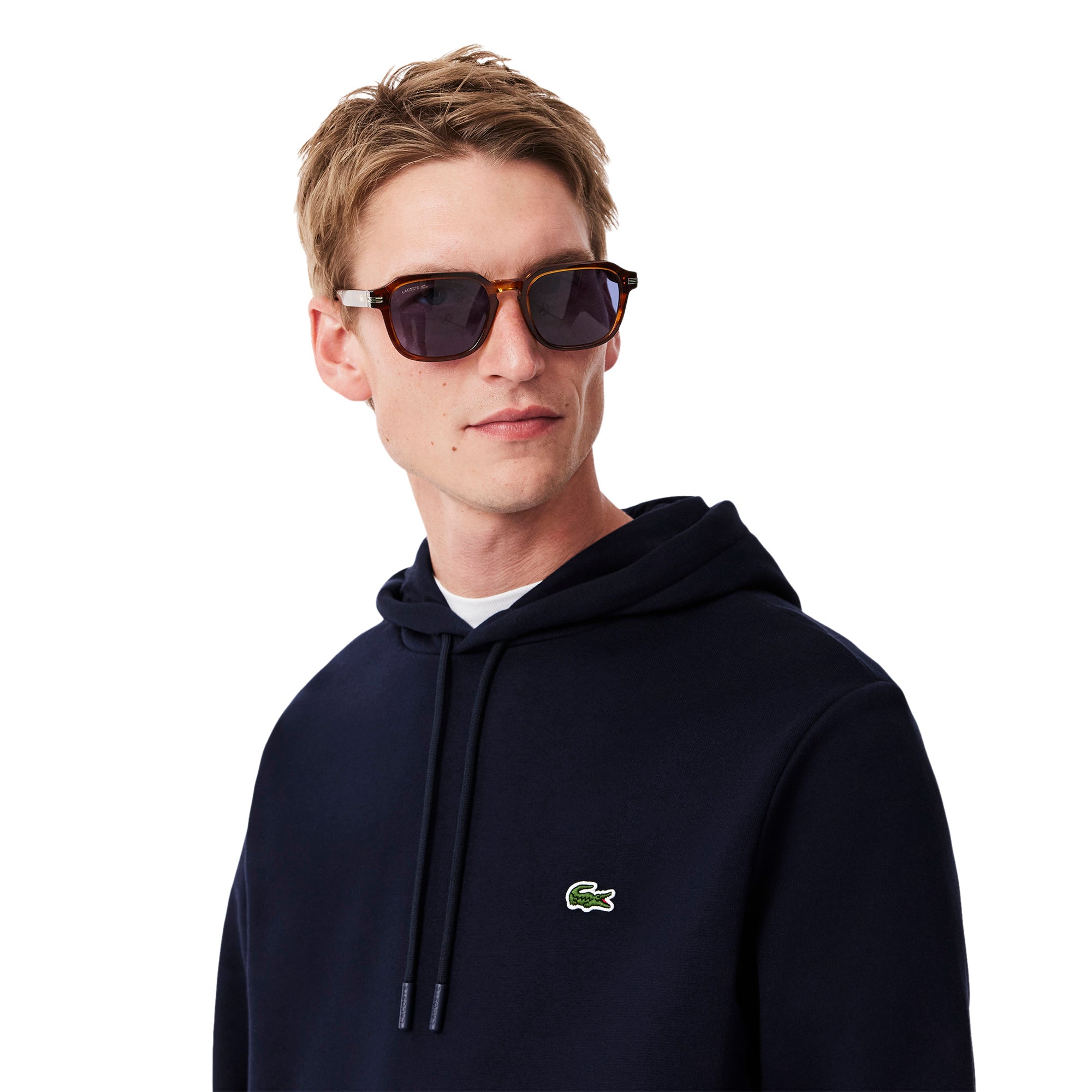 Lacoste Hooded Fleece Sweater Navy 166