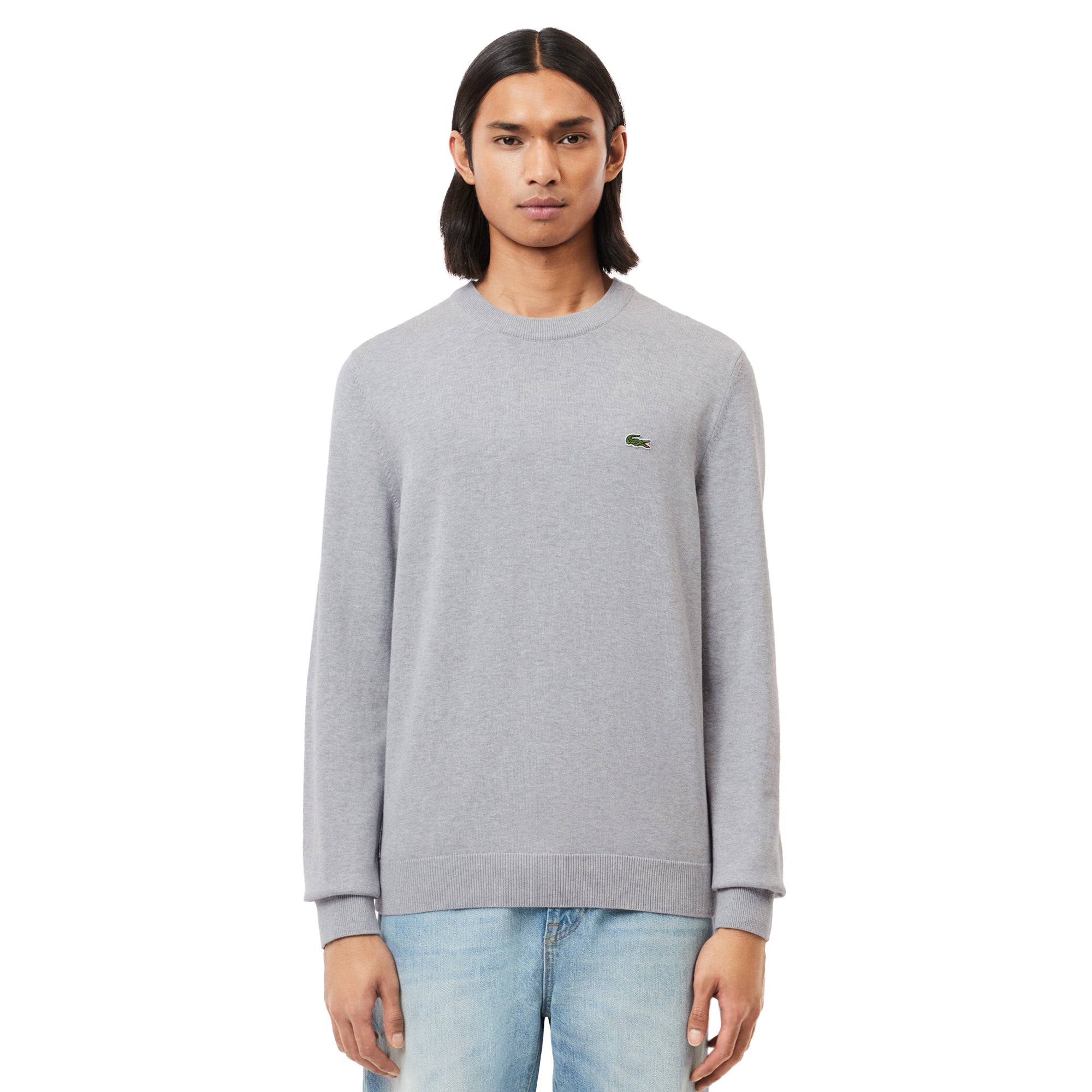 Lacoste Organic Cotton Crew Sweater Grey Chine CCA