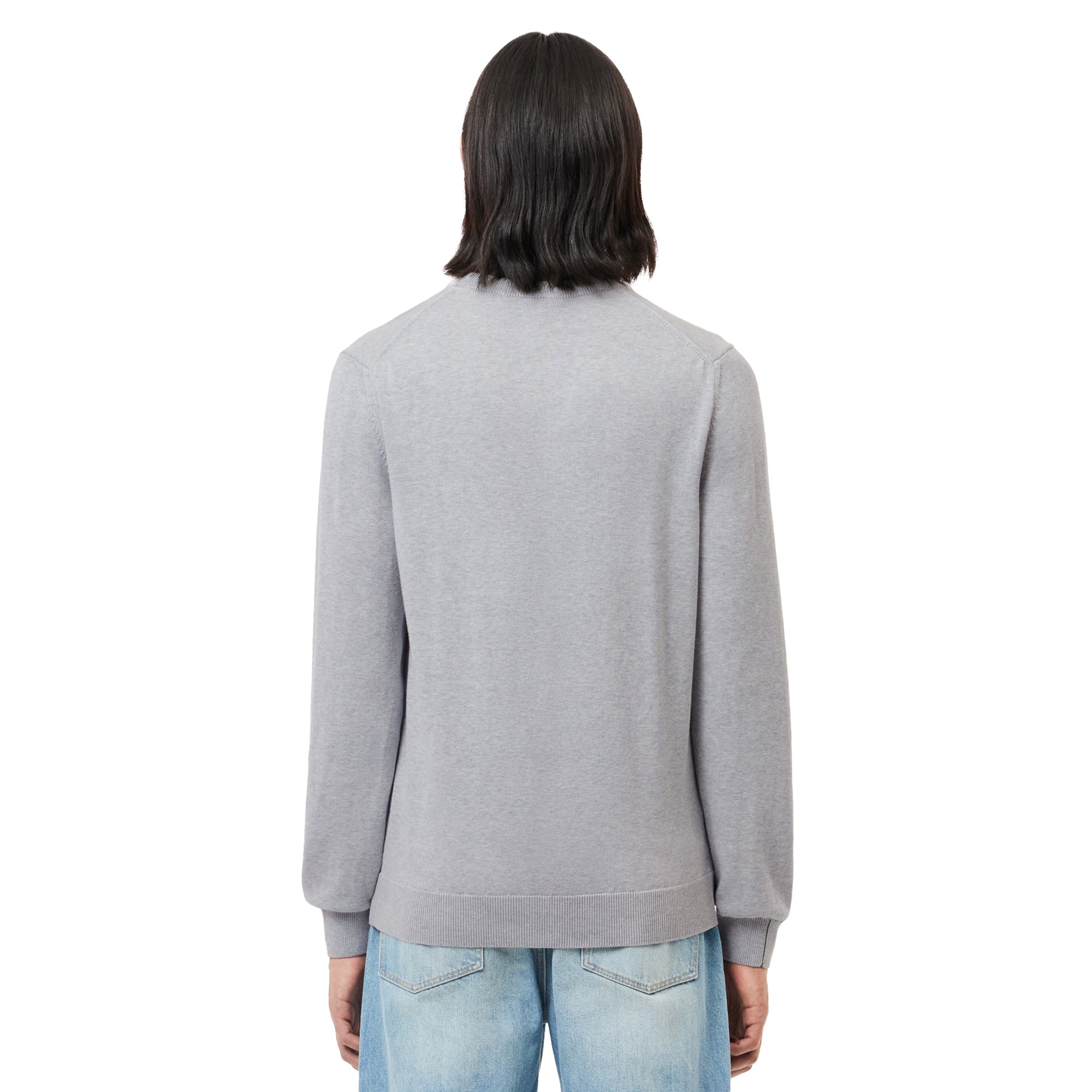 Lacoste Organic Cotton Crew Sweater Grey Chine CCA