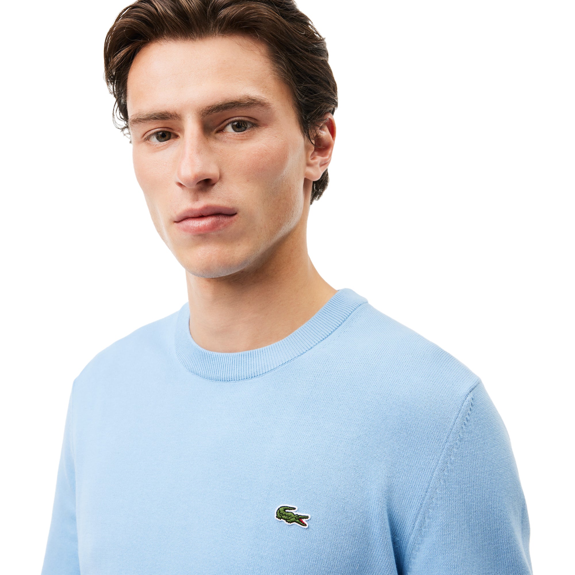 Lacoste Organic Cotton Crew Sweater Pale Blue HBP