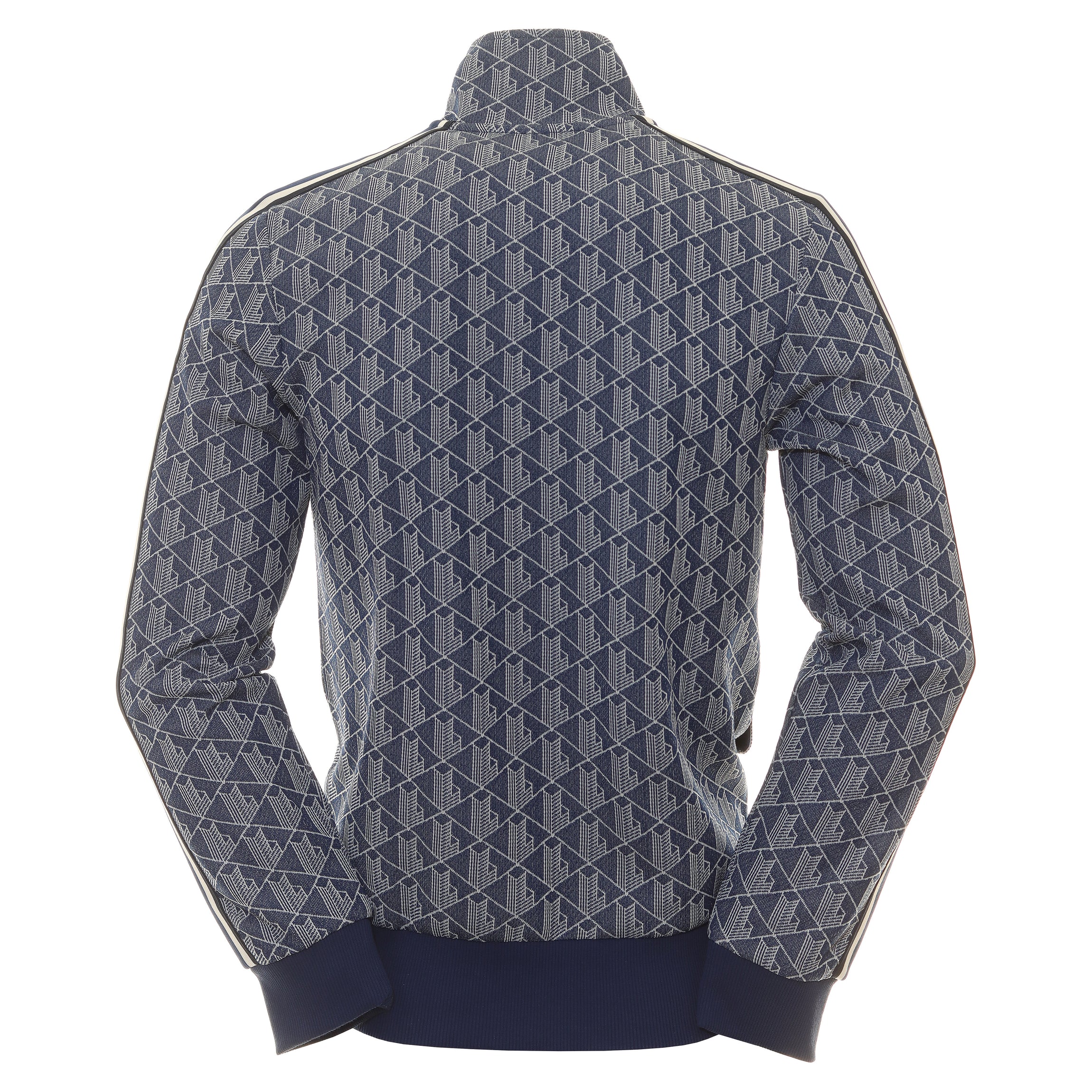 Buy Lacoste Paris Jacquard Monogram Zipped Sweatshirt in Blue / White