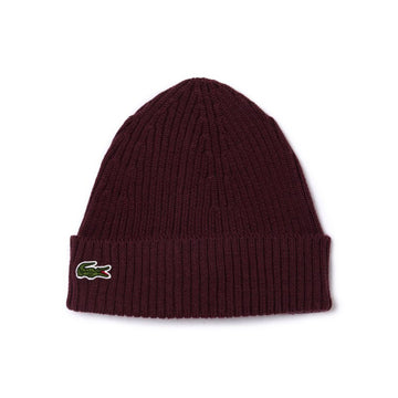 Lacoste Ribbed Wool Beanie Hat