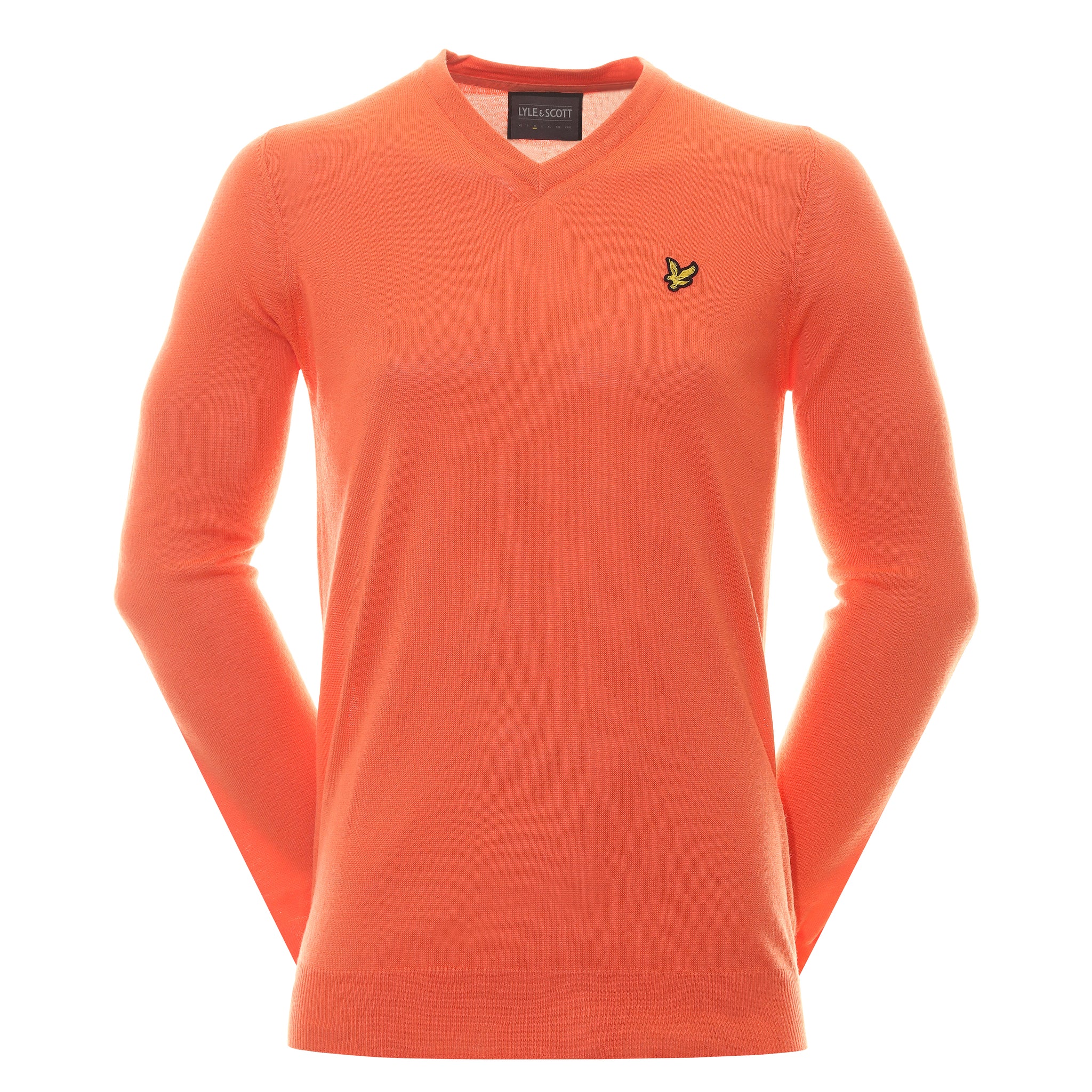 lyle-scott-golf-merino-mix-v-neck-pullover-kn1040g-course-coral-w973-function18