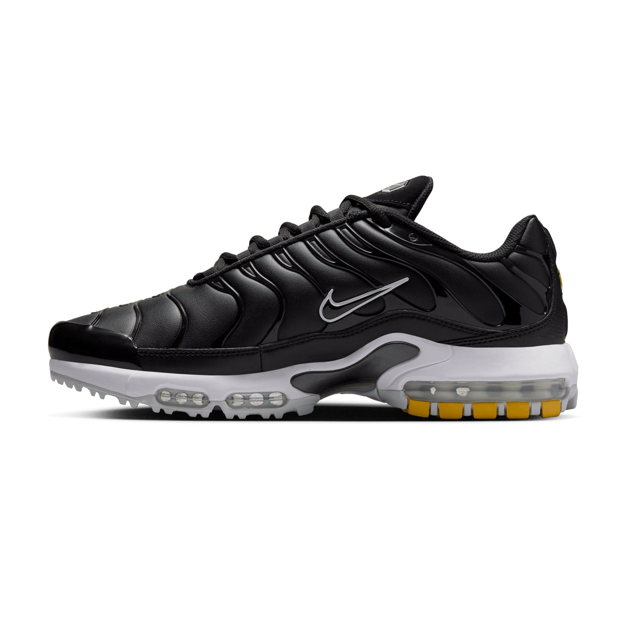 Nike Golf Air Max Plus G Shoes Black/White/Gold 001