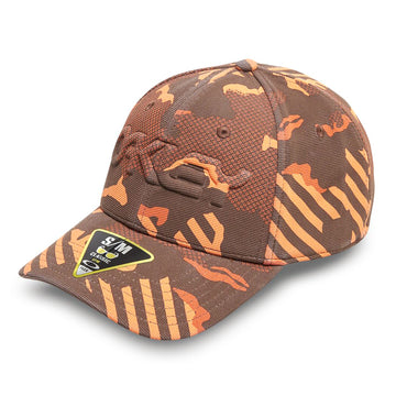 oakley-stretch-embossed-golf-cap-912208-orange-stripe-grip-camo-9yw