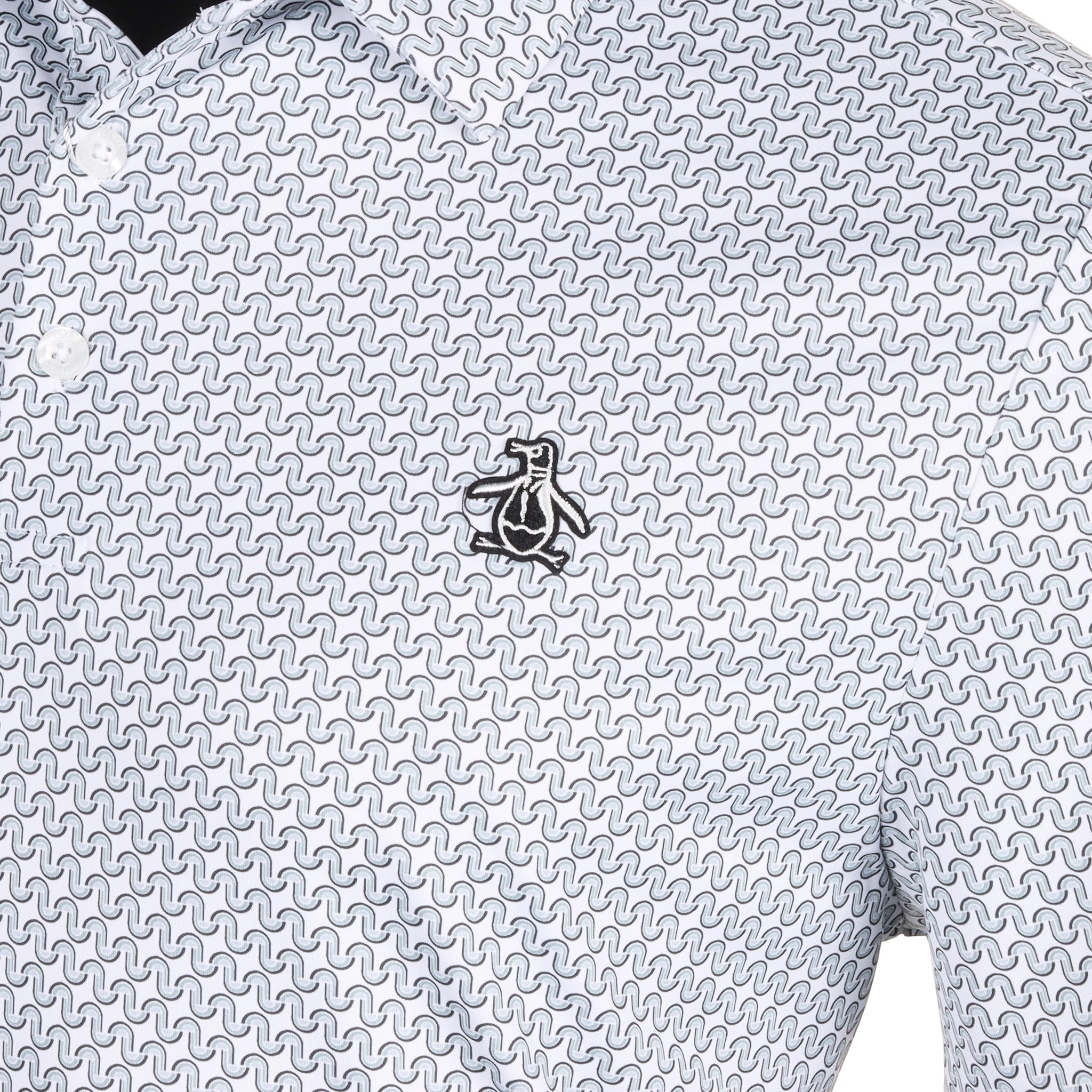 Original Penguin Golf Heritage Geo Print Polo Shirt Quarry 038