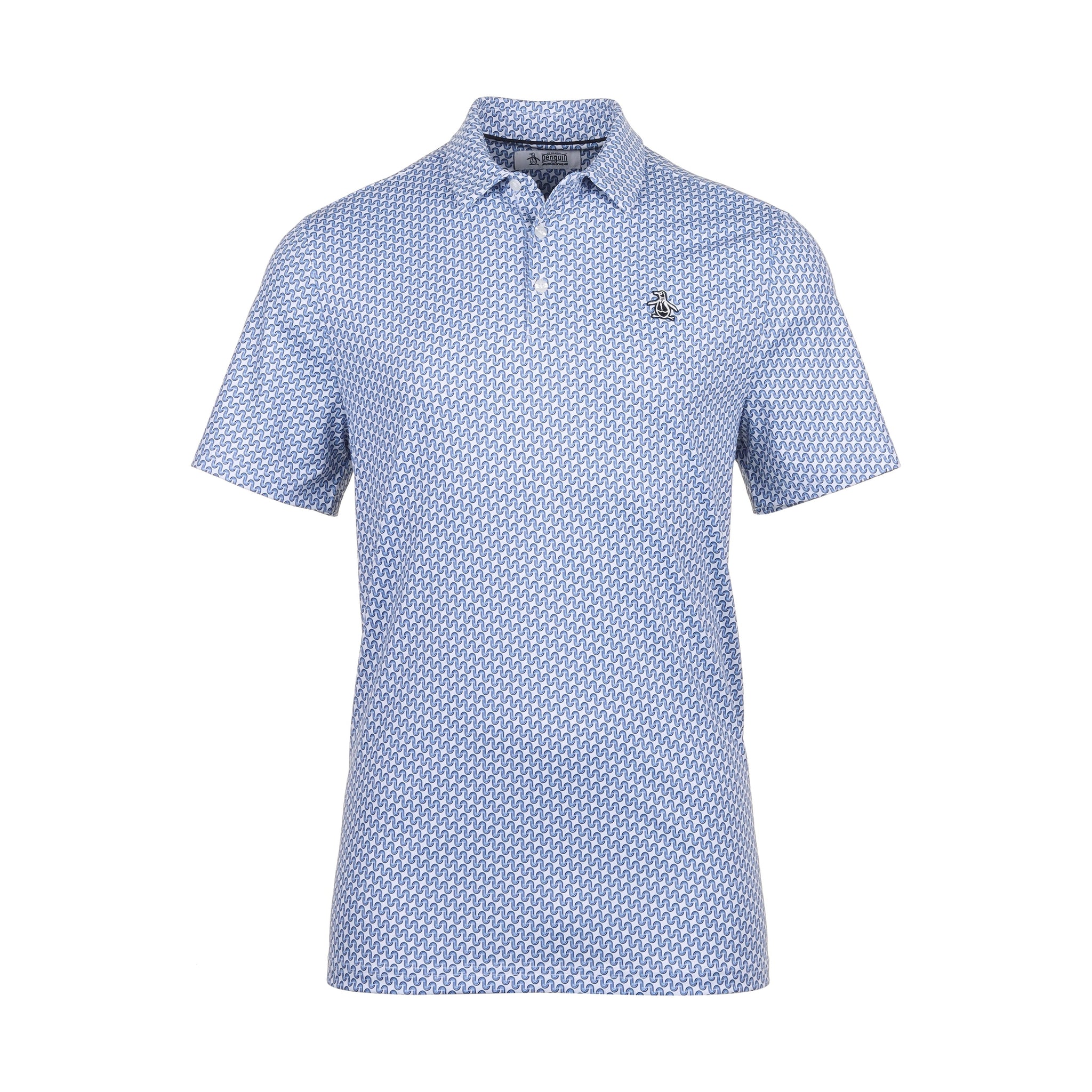 Original Penguin Golf Heritage Geo Print Polo Shirt Amparo Blue 976