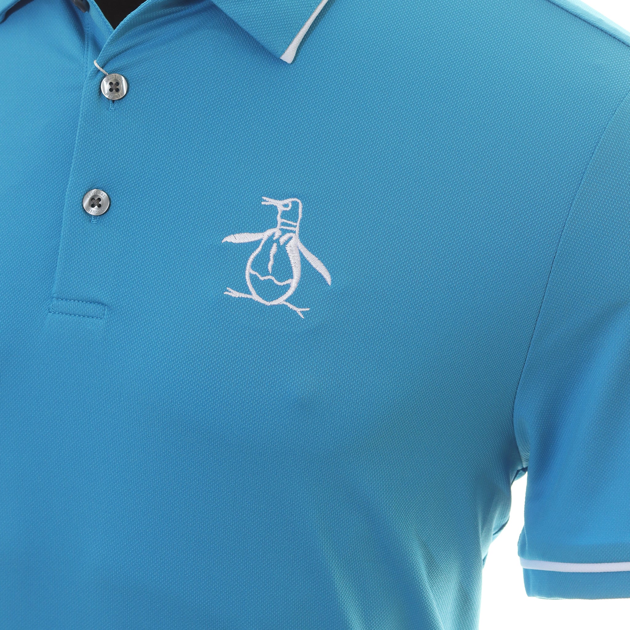 Original Penguin Golf Heritage Polo Shirt OGKSD008 Mediterrainian Blue ...