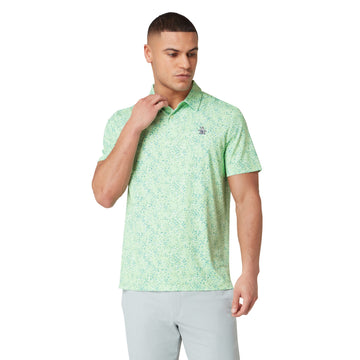 Original Penguin Golf Micro Abstract Polo Shirt Spruce Stone 338