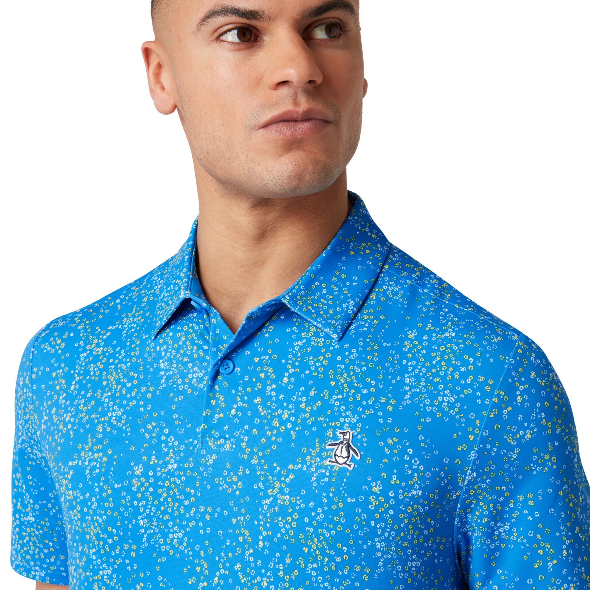 Original Penguin Golf Micro Abstract Polo Shirt French Blue 478