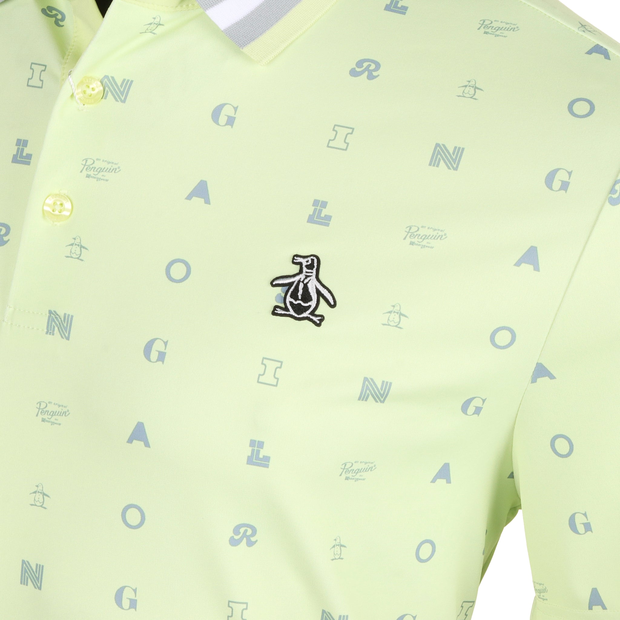 Original Penguin Golf Original All Over Pete Print Polo Shirt - Shadow Lime 341_3