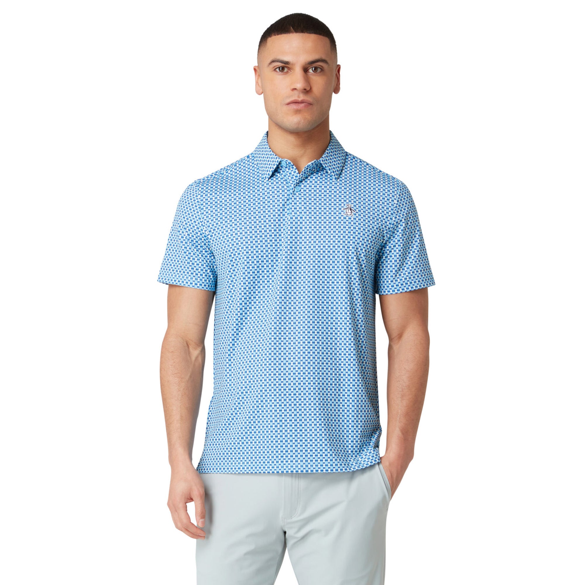 Original Penguin Golf Pete's Bow Tie Polo Shirt Blue Grotto 457