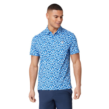 Original Penguin Golf Under Water Mosaic Polo Shirt Blue Grotto 457