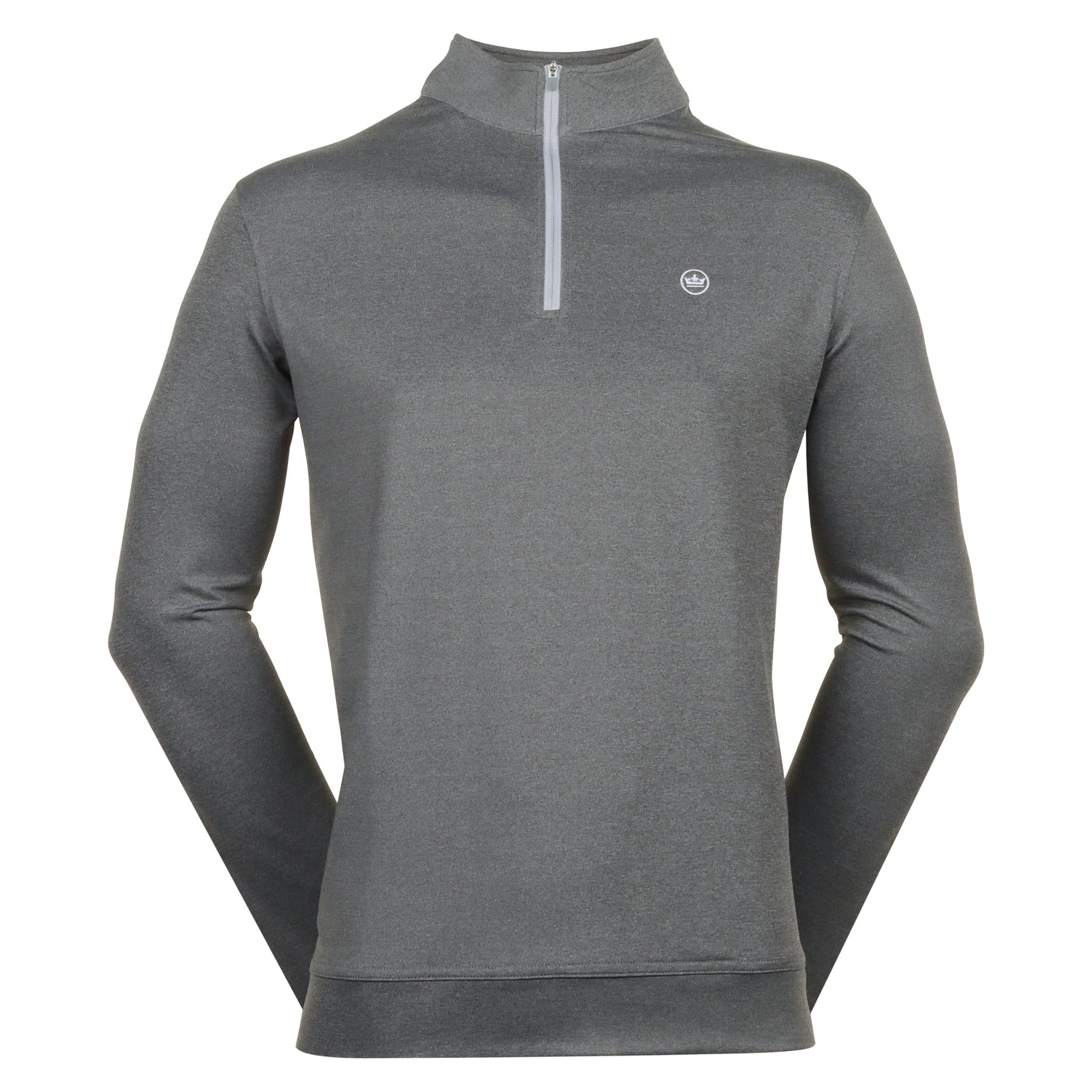 Peter Millar Perth Melange Performance 1/4 Zip Smoke