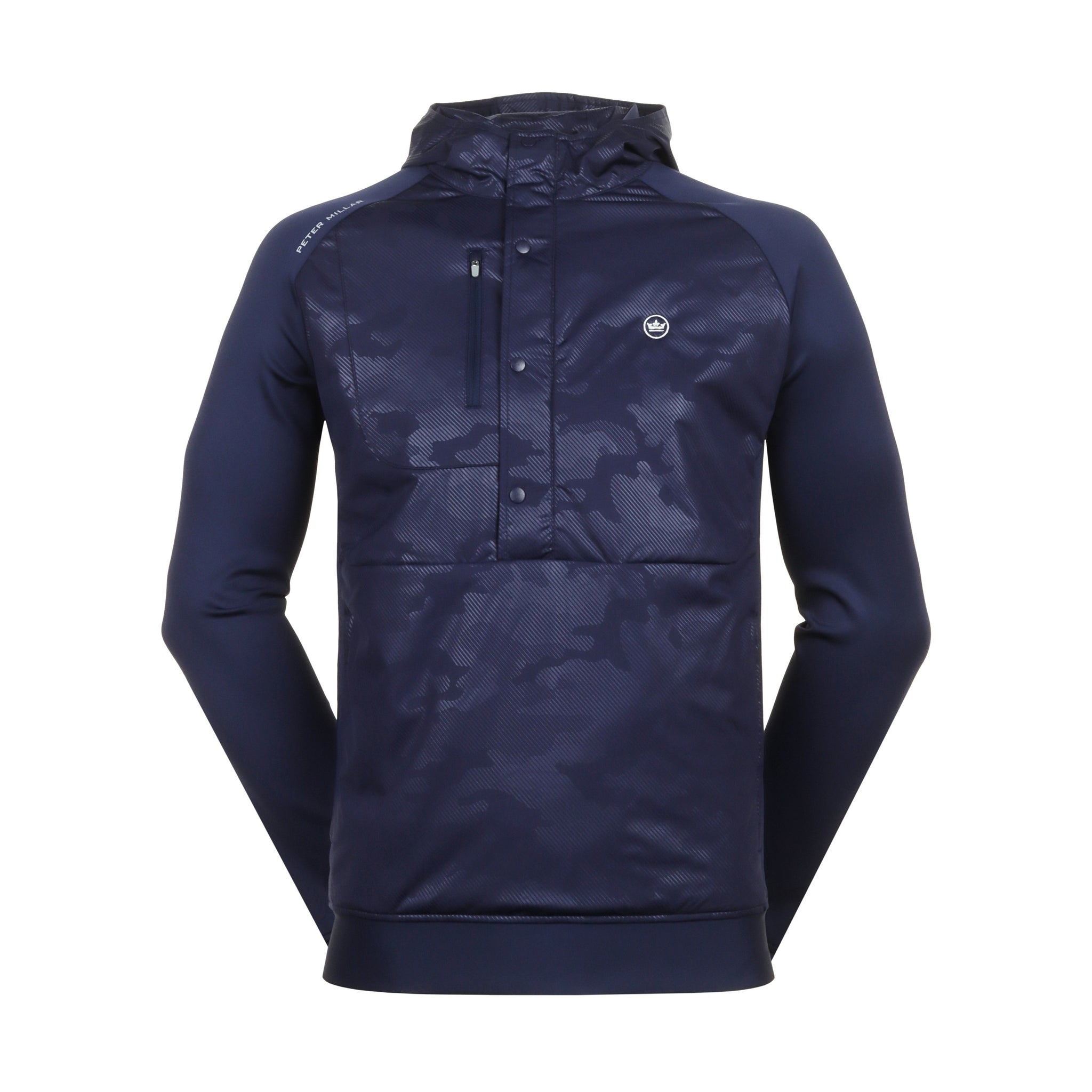 Peter Millar Weld Half Snap Hoodie Navy