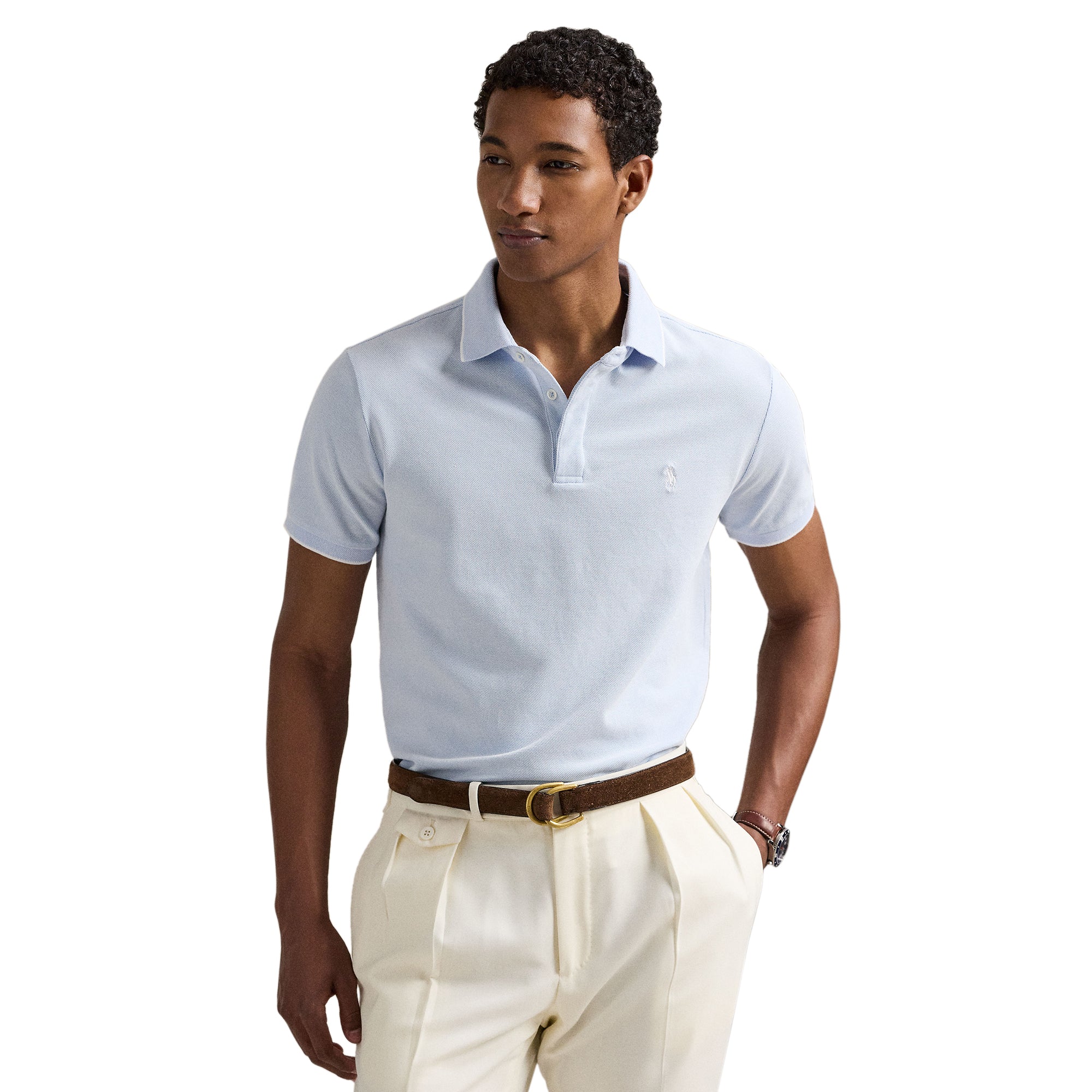 Polo Golf Ralph Lauren Mesh Tipped Shirt Office Blue 004